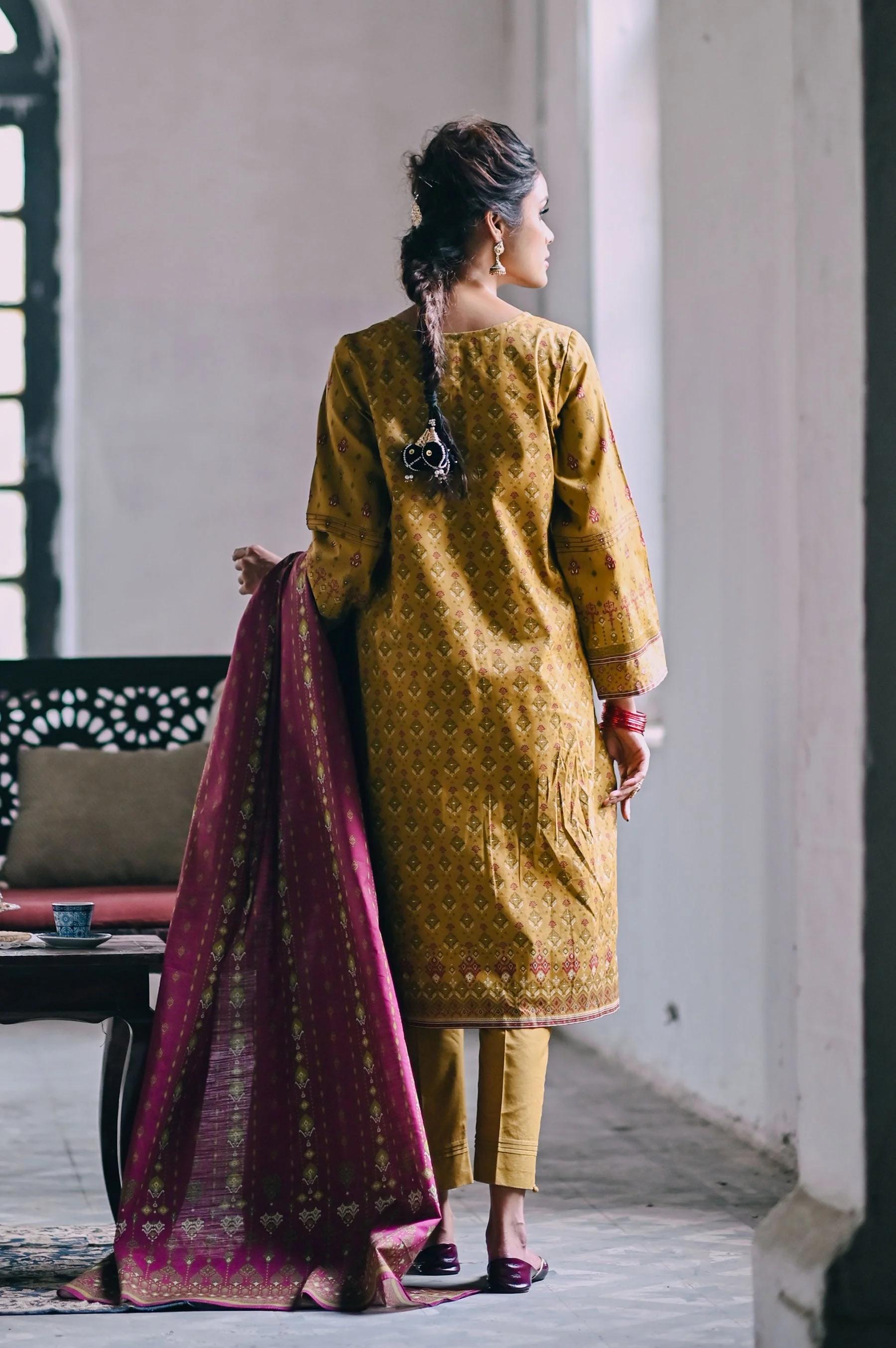 Stitched 3 Piece Embroidered Cottel Suit - Image 5