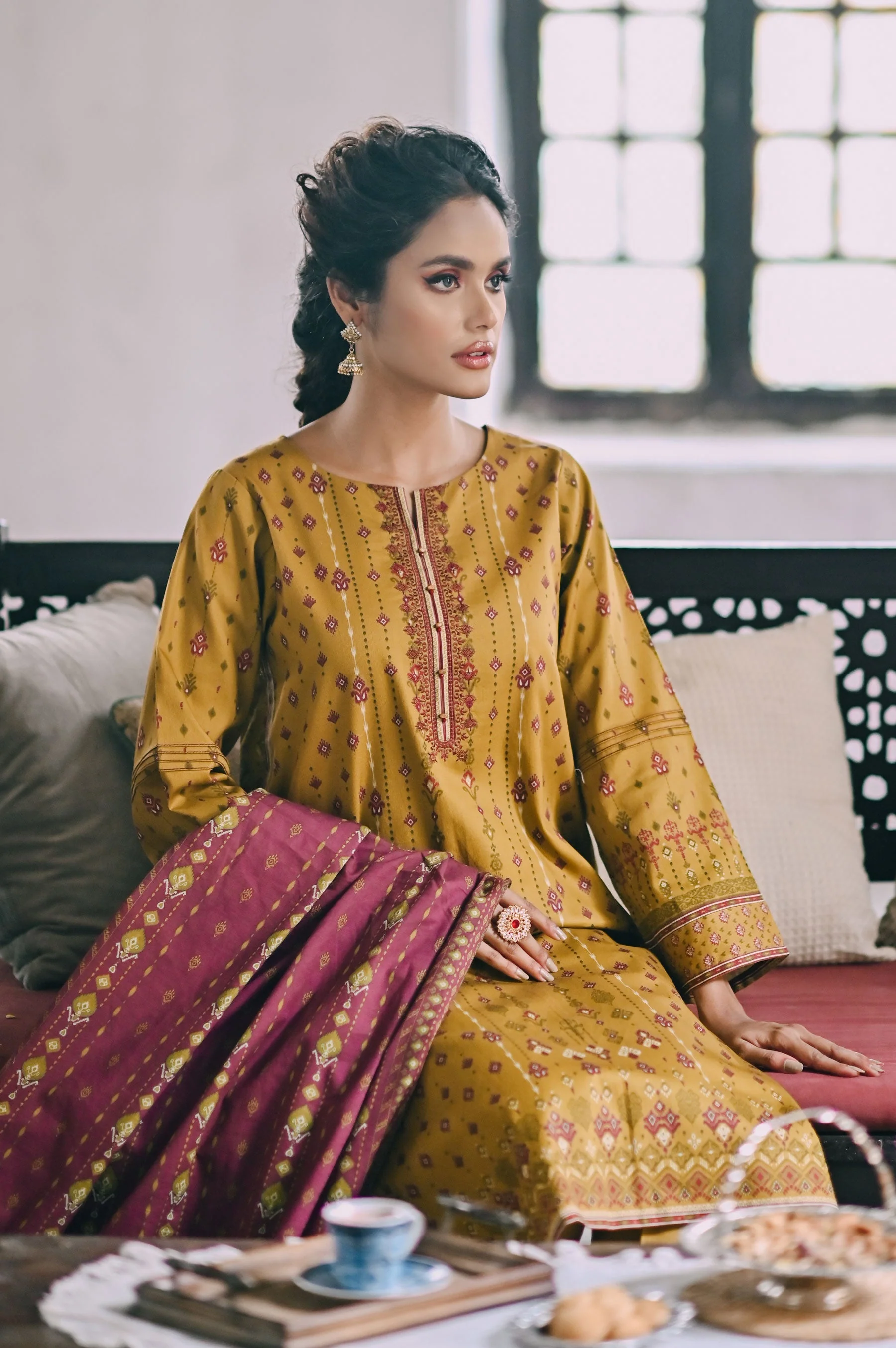Stitched 3 Piece Embroidered Cottel Suit - Image 6