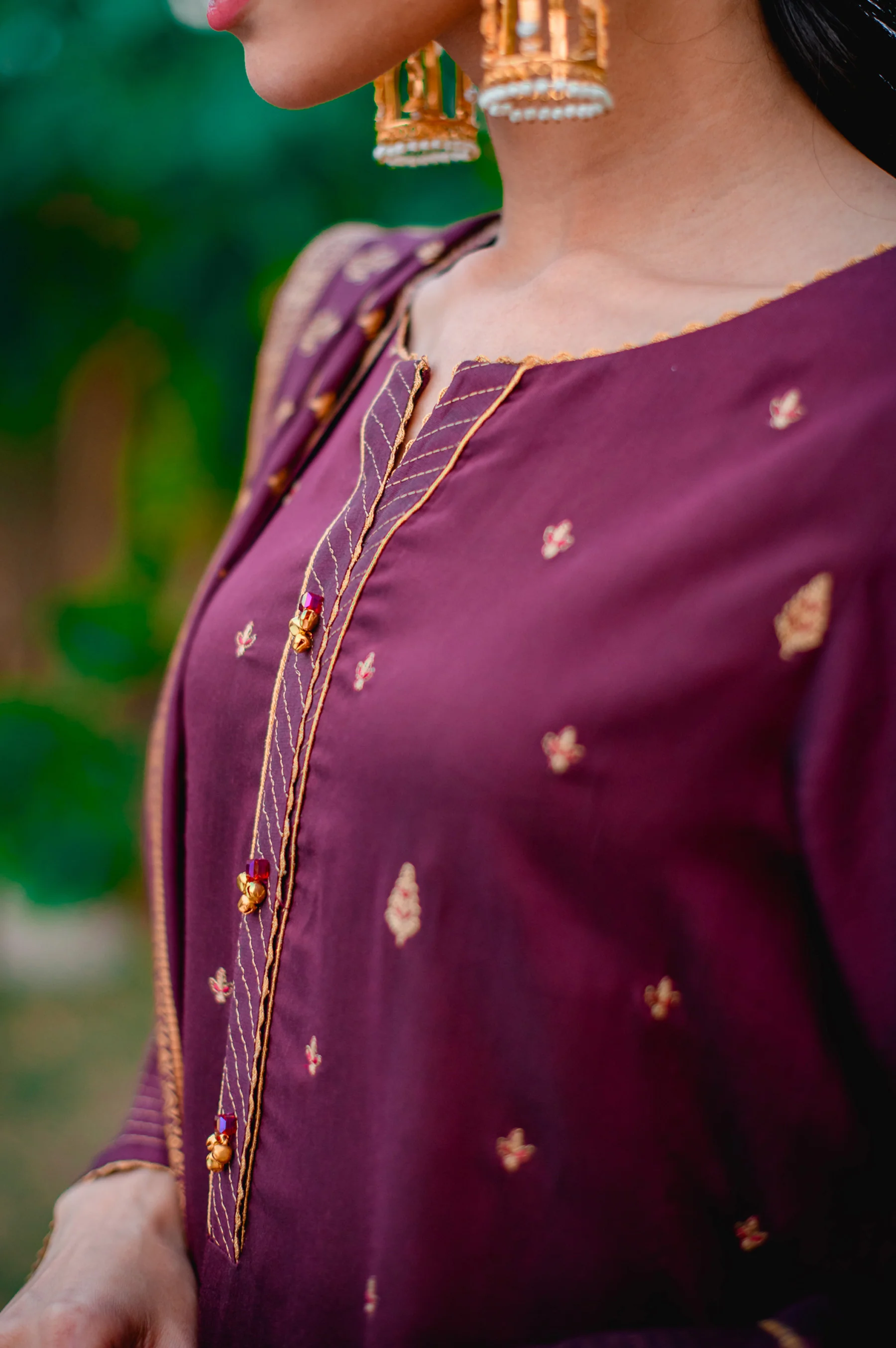 Stitched 3 Piece Cotton Silk Embroidered Suit - Image 5