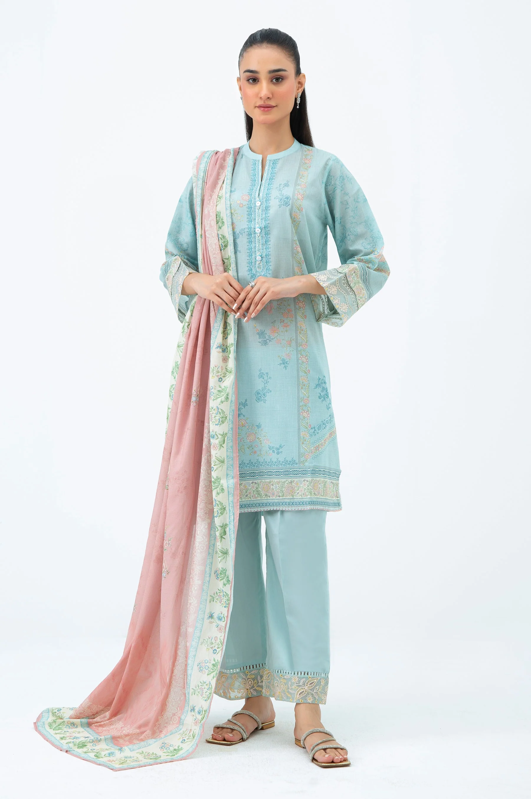 STITCHED EMBROIDERED LAWN SUIT (FACTORY E-OUTLET)