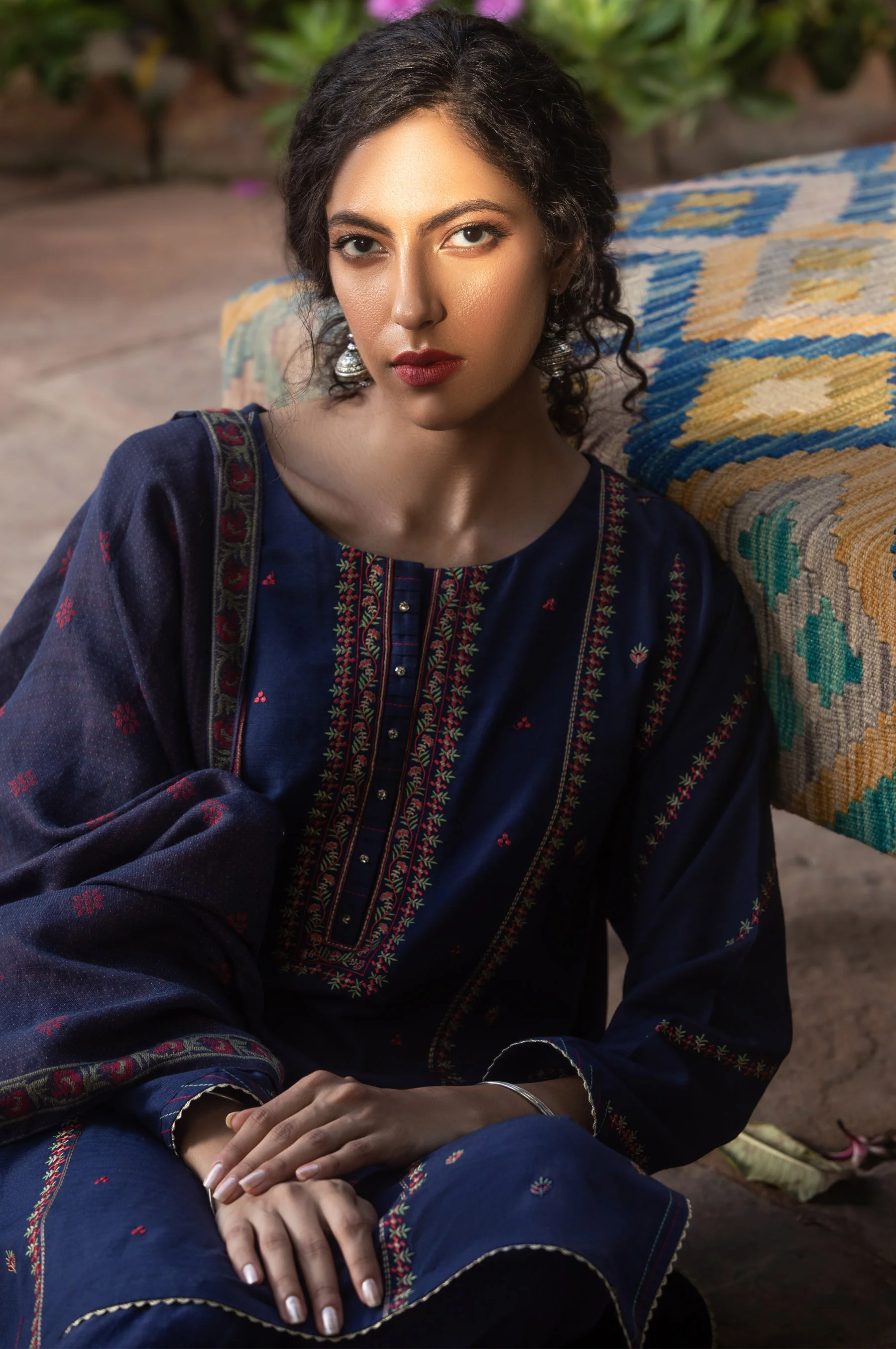 Stitched 3 Piece Embroidered Khaddar Suit - Image 3