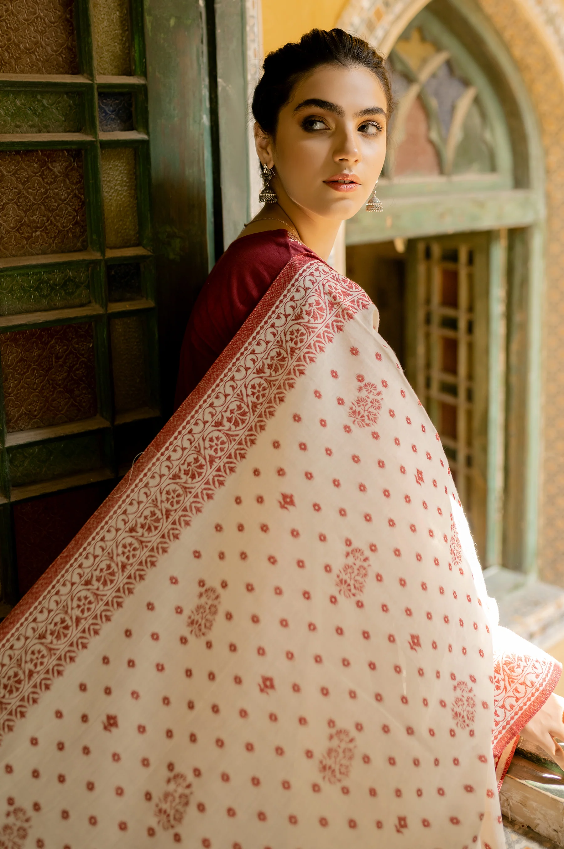 Stitched 3 Piece Embroidered Khaddar Suit - Image 4