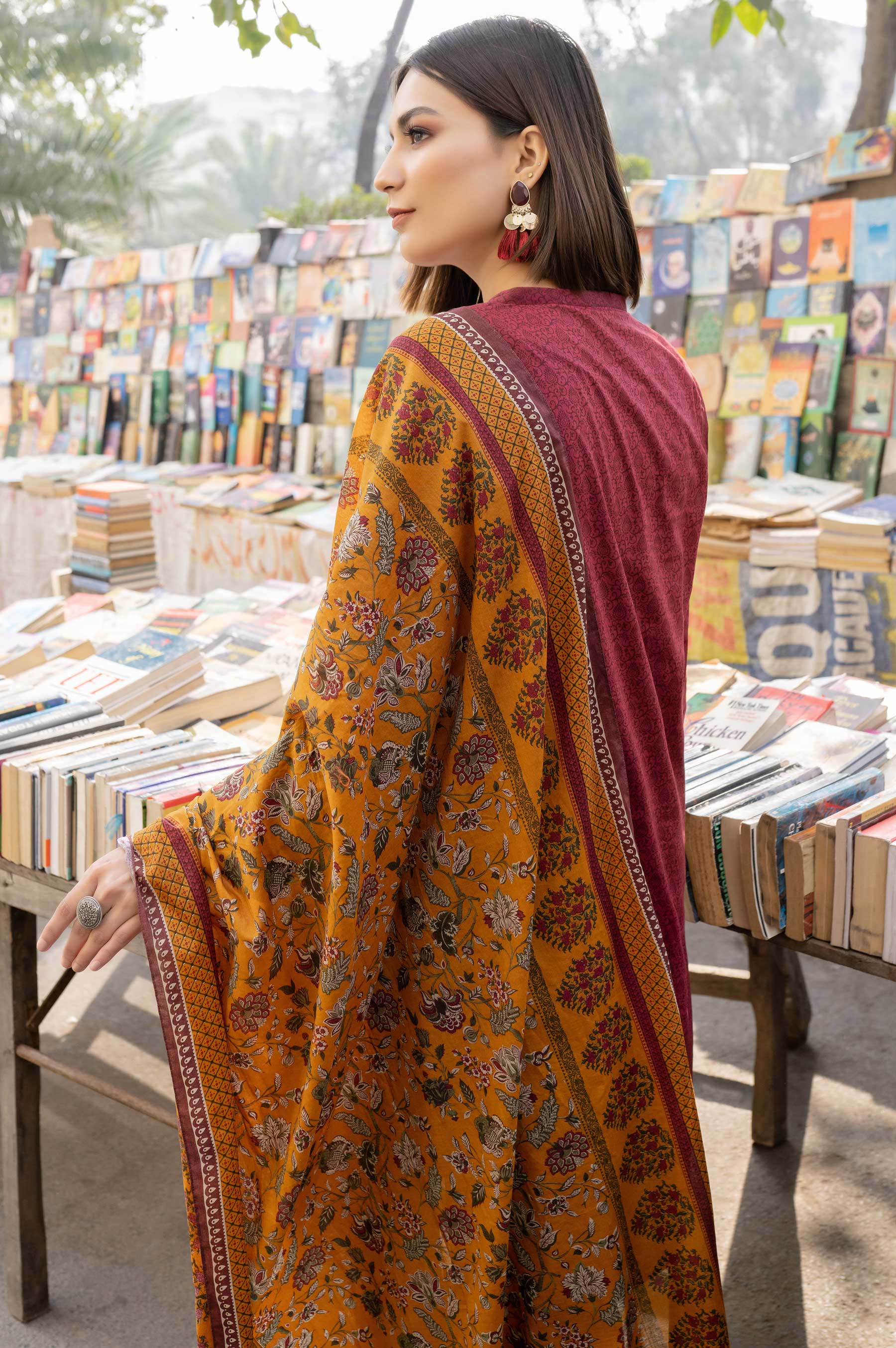 Stitched 3 Piece Embroidered Lawn Suit - Image 2