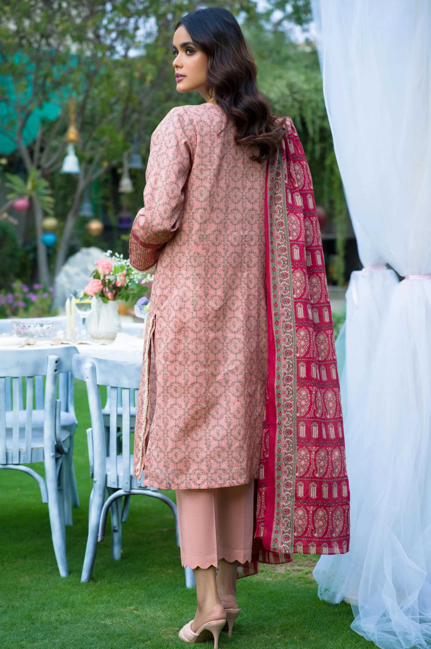Stitched 3 Piece Embroidered Lawn Suit - Image 4