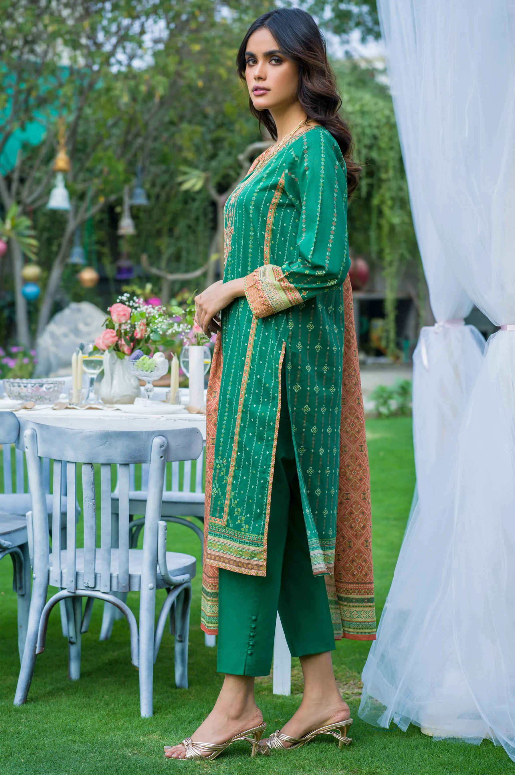 Stitched 3 Piece Embroidered Lawn Suit - Image 3