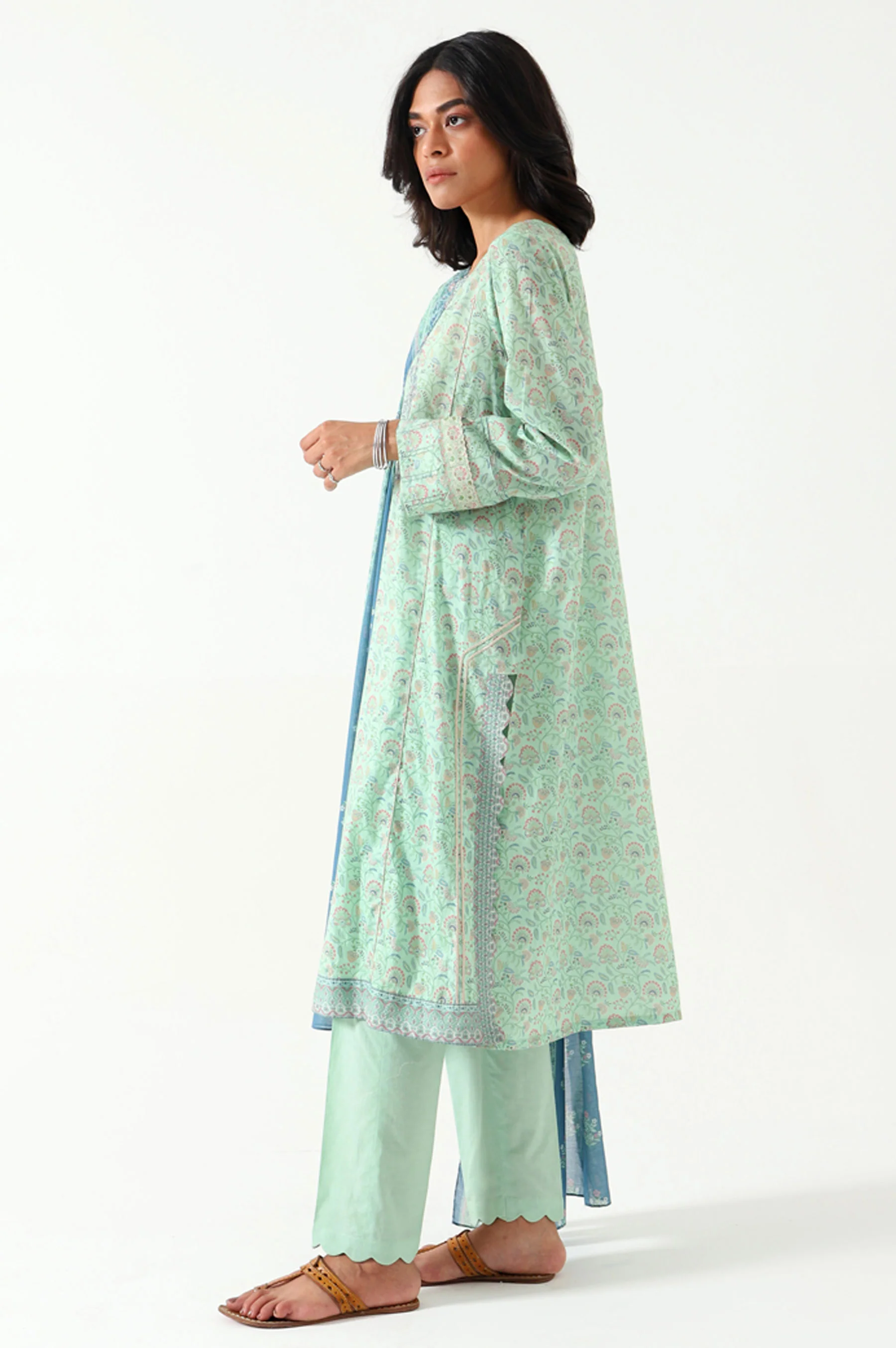 Stitched 3 Piece Embroidered Lawn Suit - Image 6