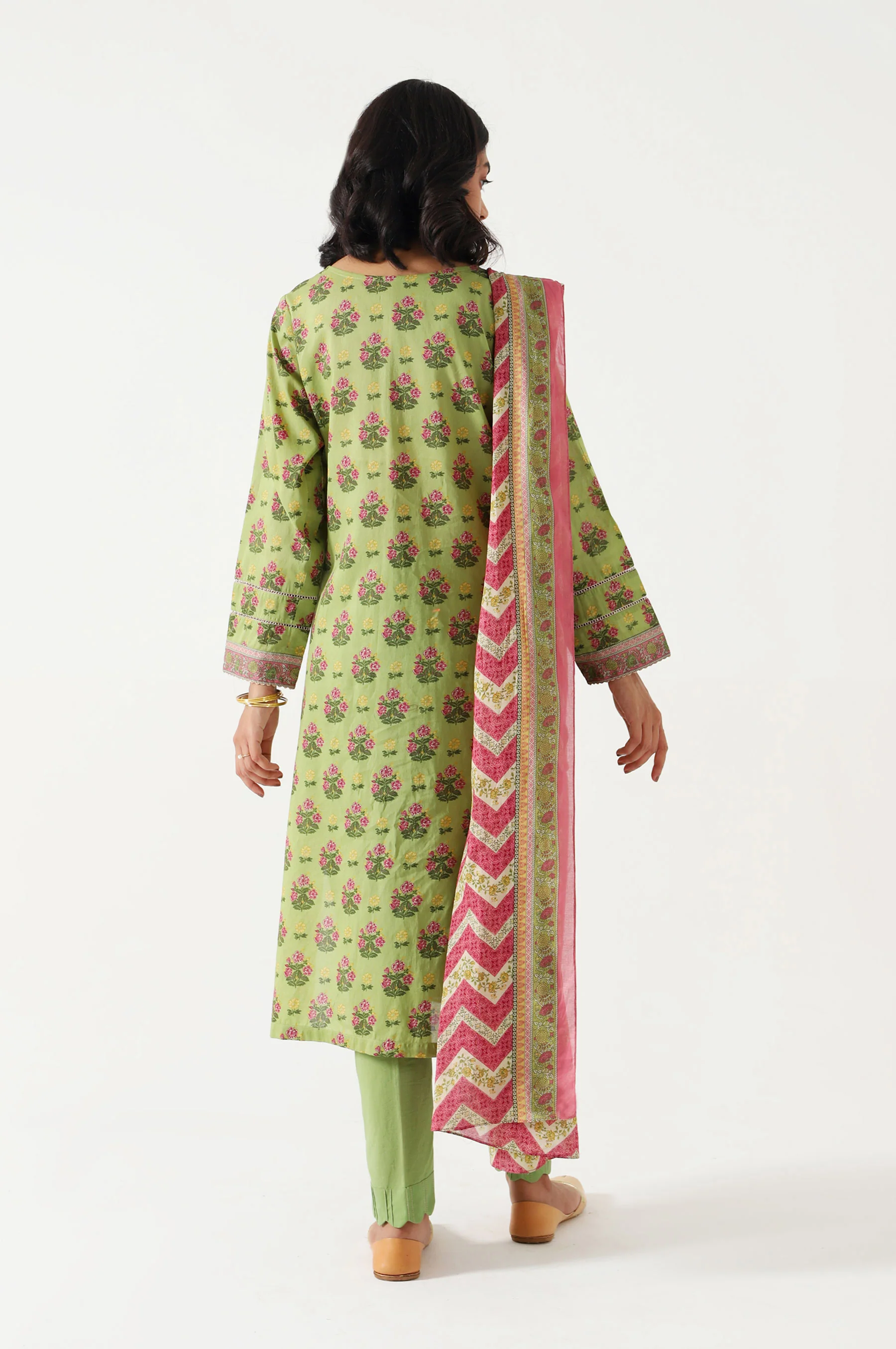 Stitched 3 Piece Embroidered Lawn Suit - Image 2