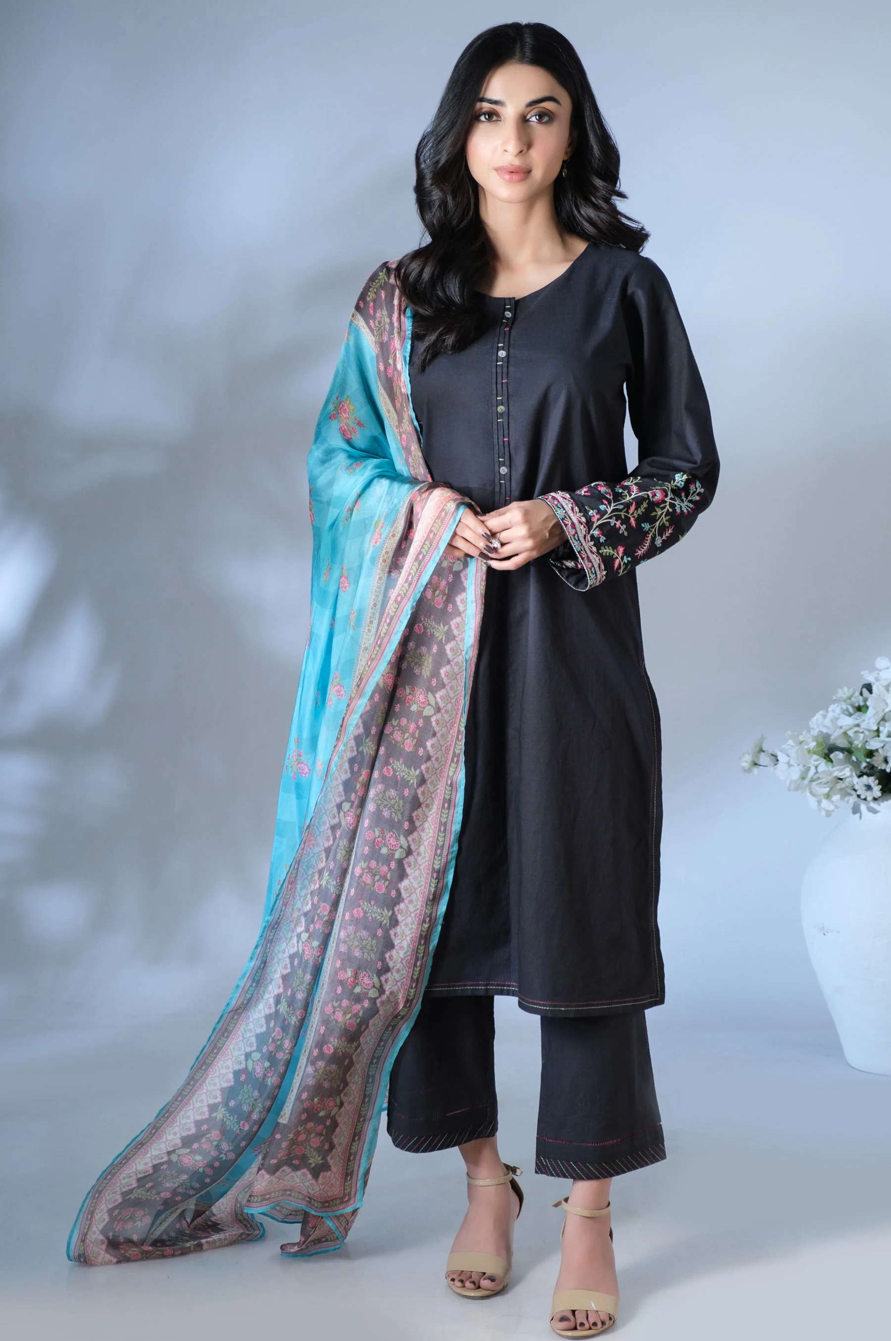 Stitched 3 Piece Embroidered Cambric Suit