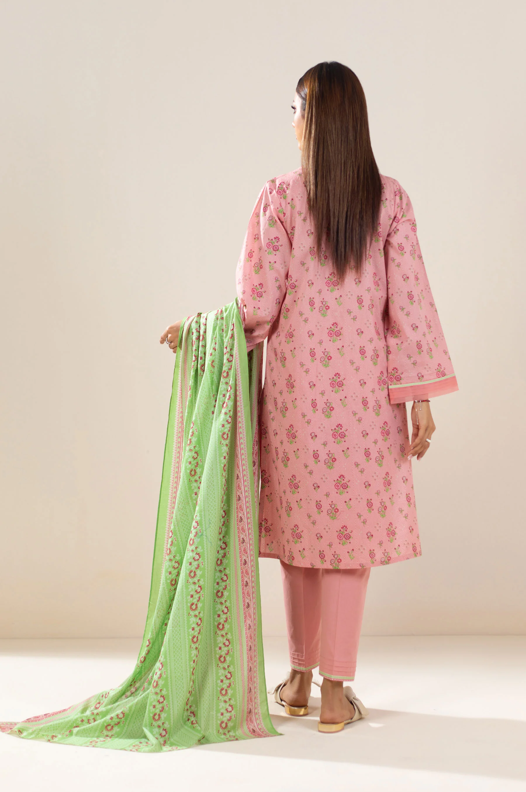 Stitched 3 Piece Embroidered Lawn Suit - Image 2