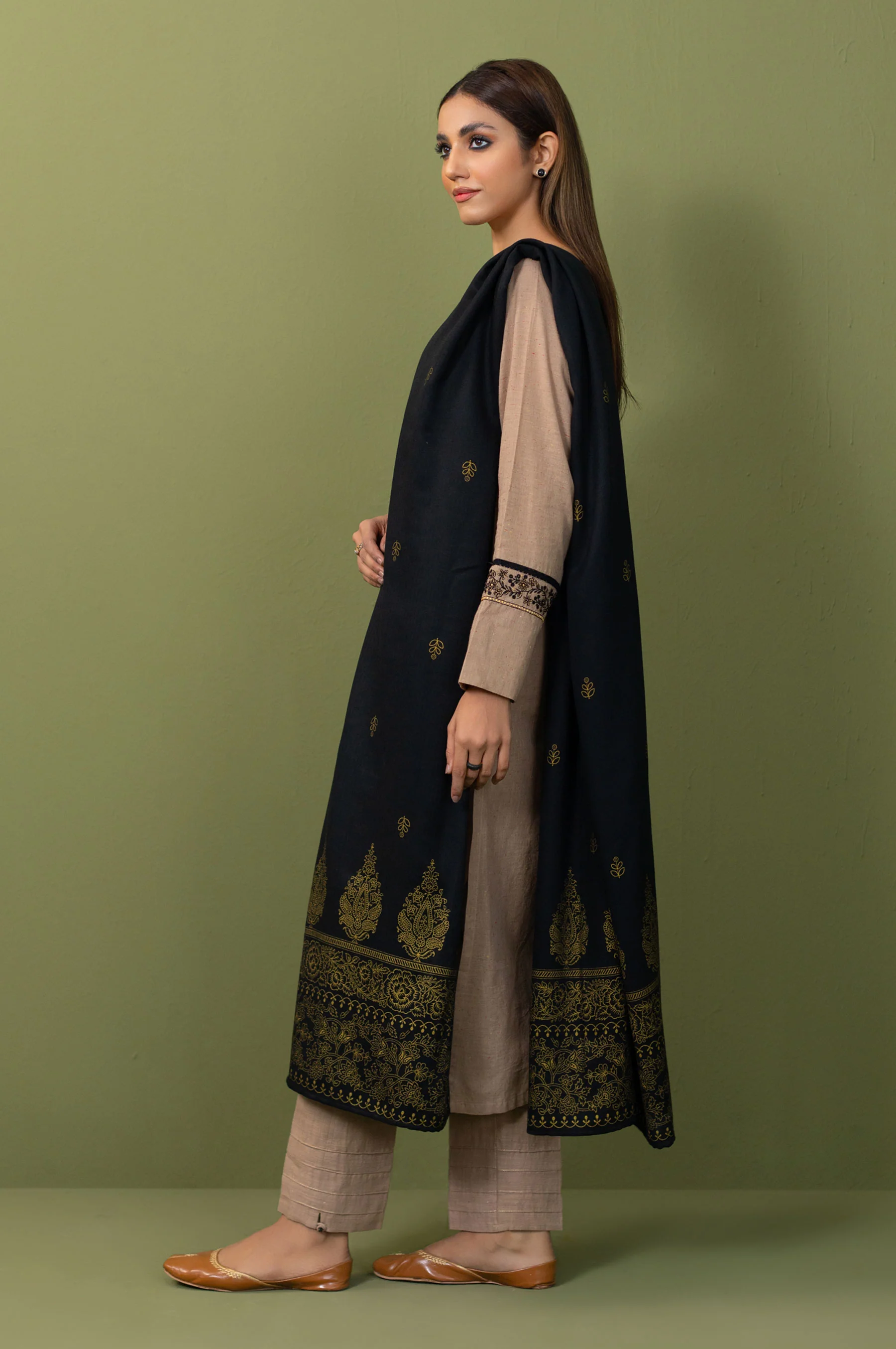 Stitched 3 Piece Embroidered Multi Neps Suit - Image 3