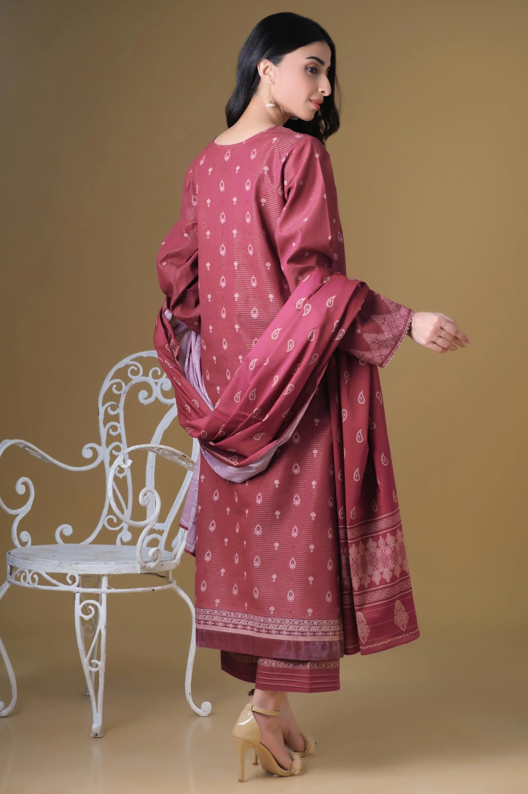 Stitched 3 Piece Printed Masuri Lawn Suit - Image 4