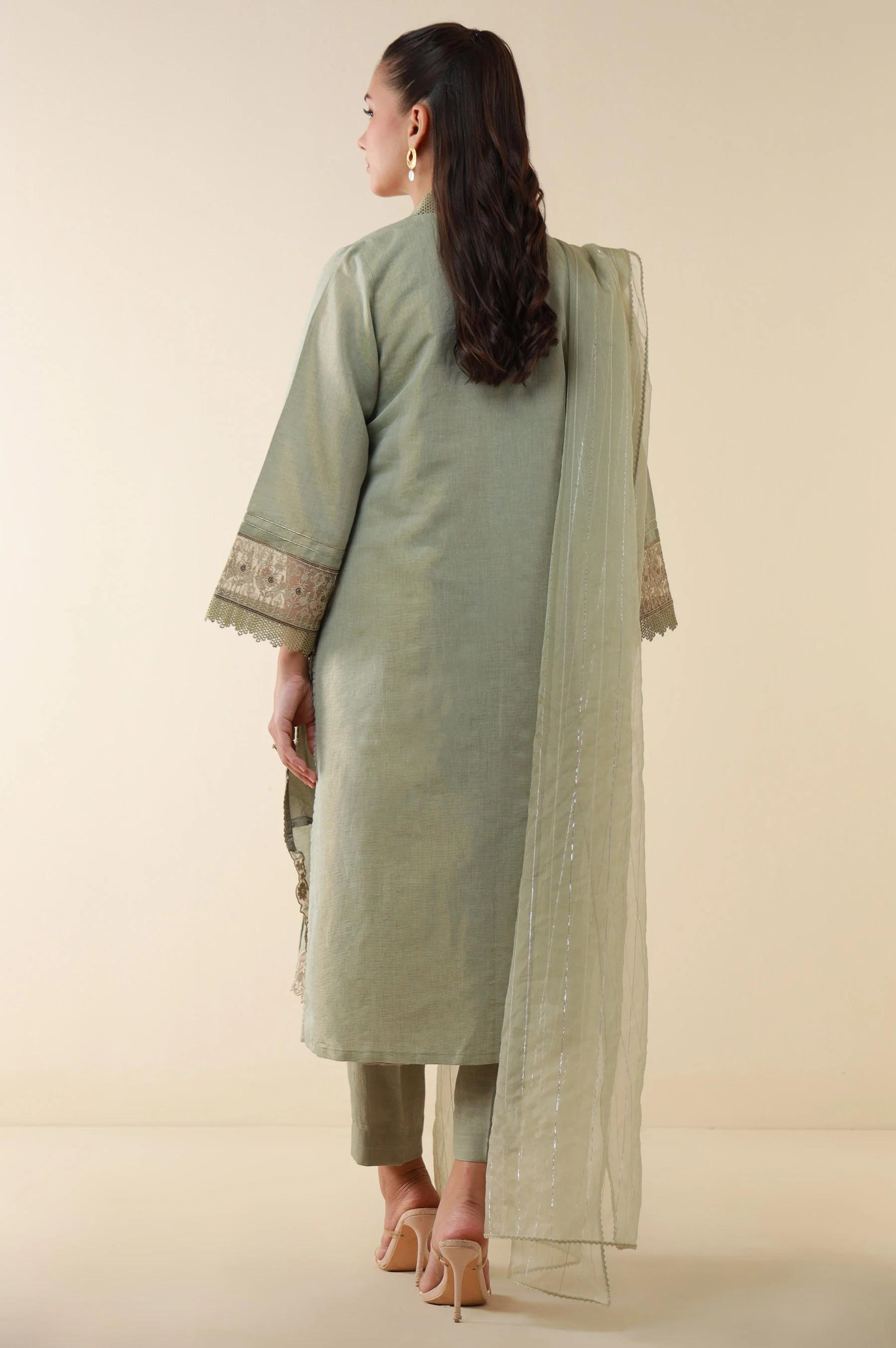 Stitched 3 Piece Embroidered Mysuri Suit - Image 6