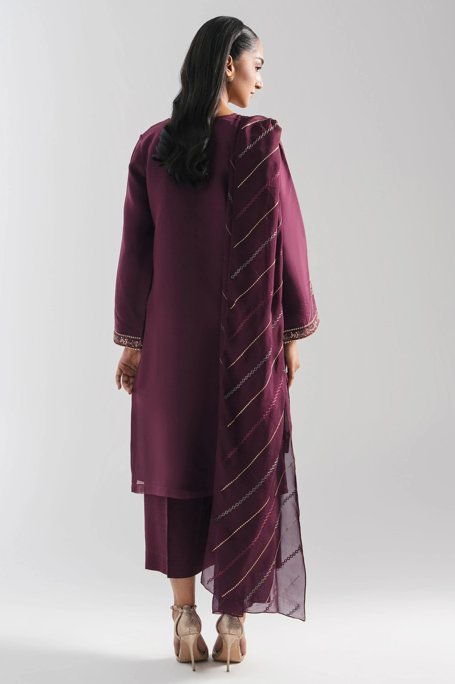 EMBROIDERED ORGANZA SUIT (FACTORY E-OUTLET) - Image 6