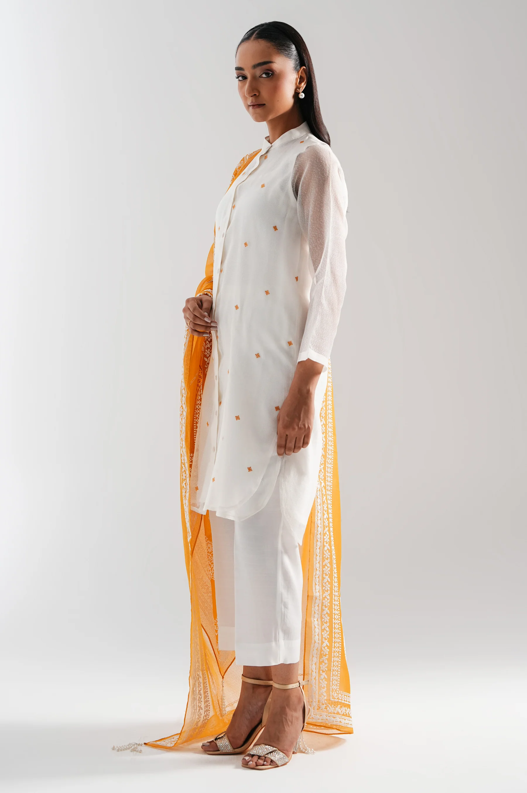 STITCHED EMBROIDERED RAW SILK SUIT - Image 3