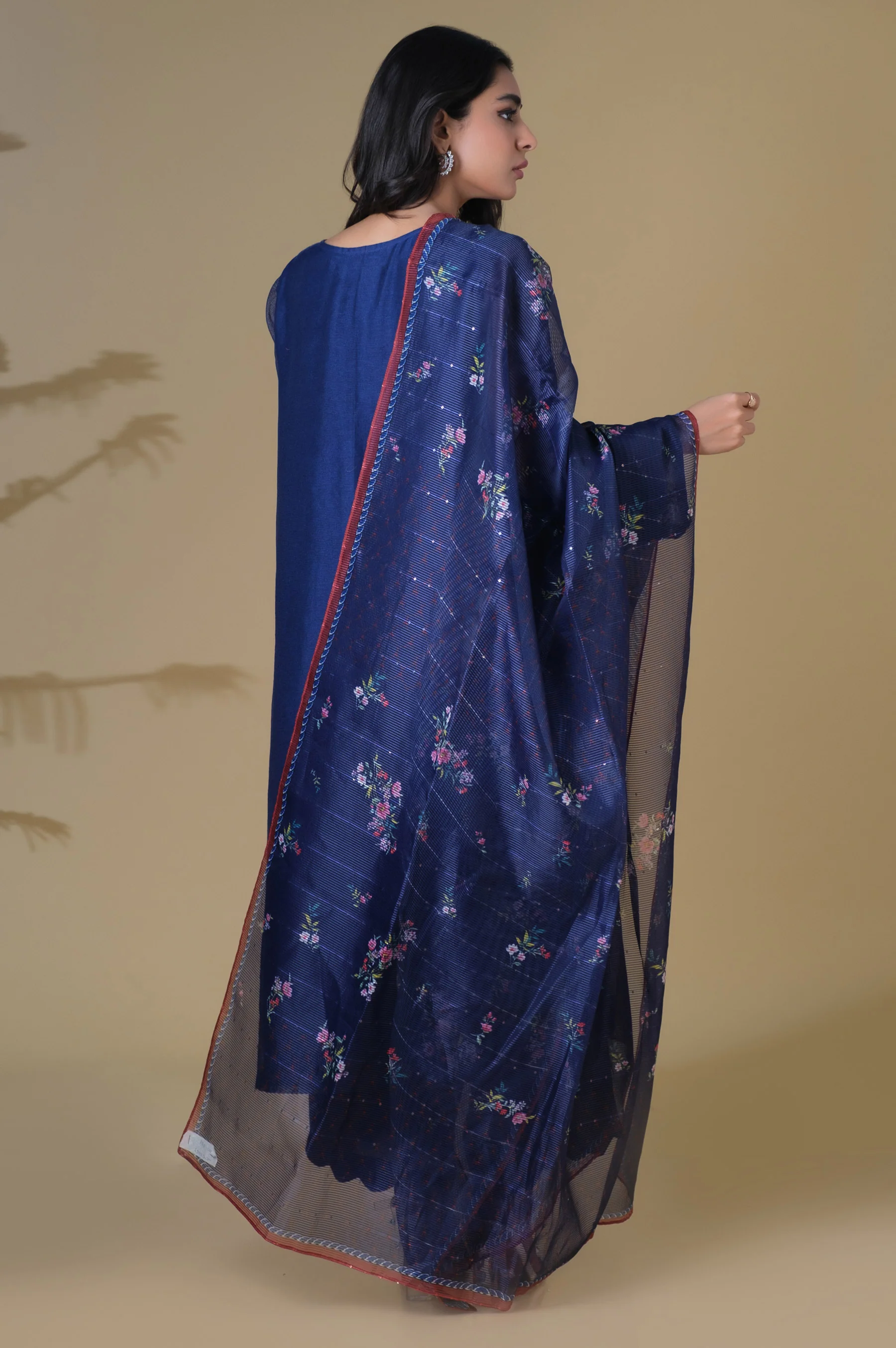 Stitched 3 Piece Khaddi Net Embroidered Outfit - Image 2