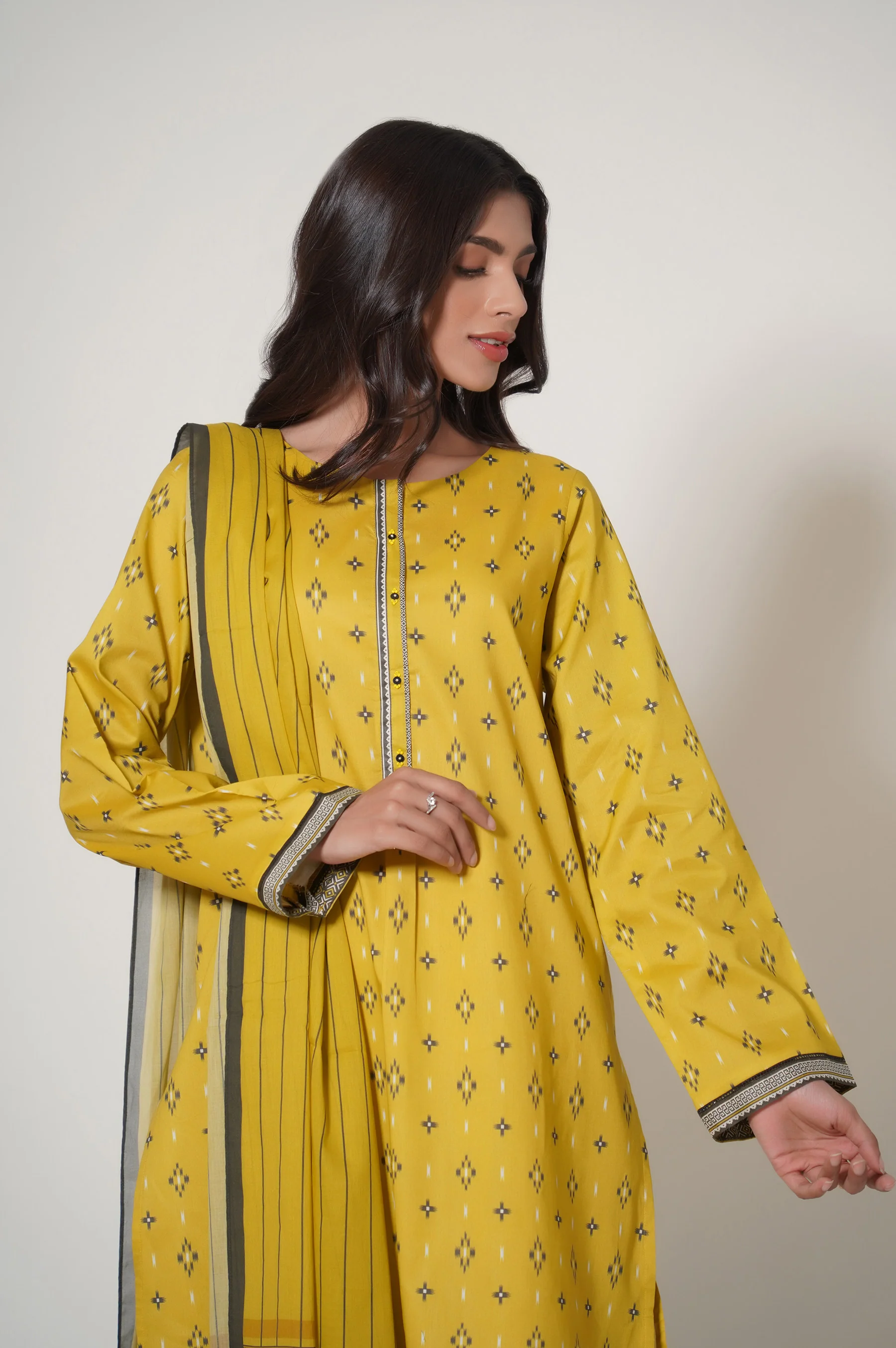 Stitched 3 Piece Lawn Suit - Image 2