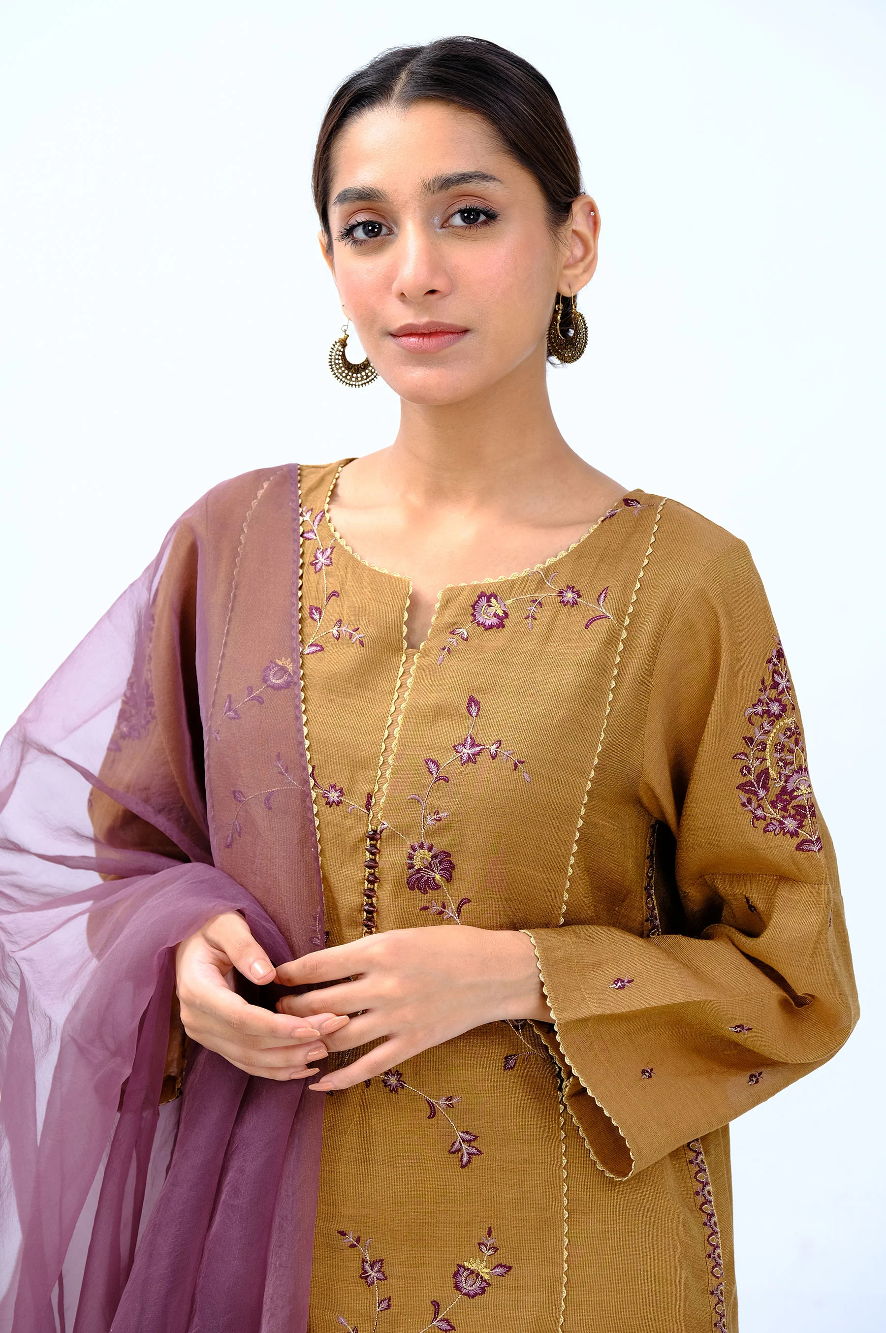 Stitched 3 Piece Staple Mysuri Embroidered Outfit - Image 5