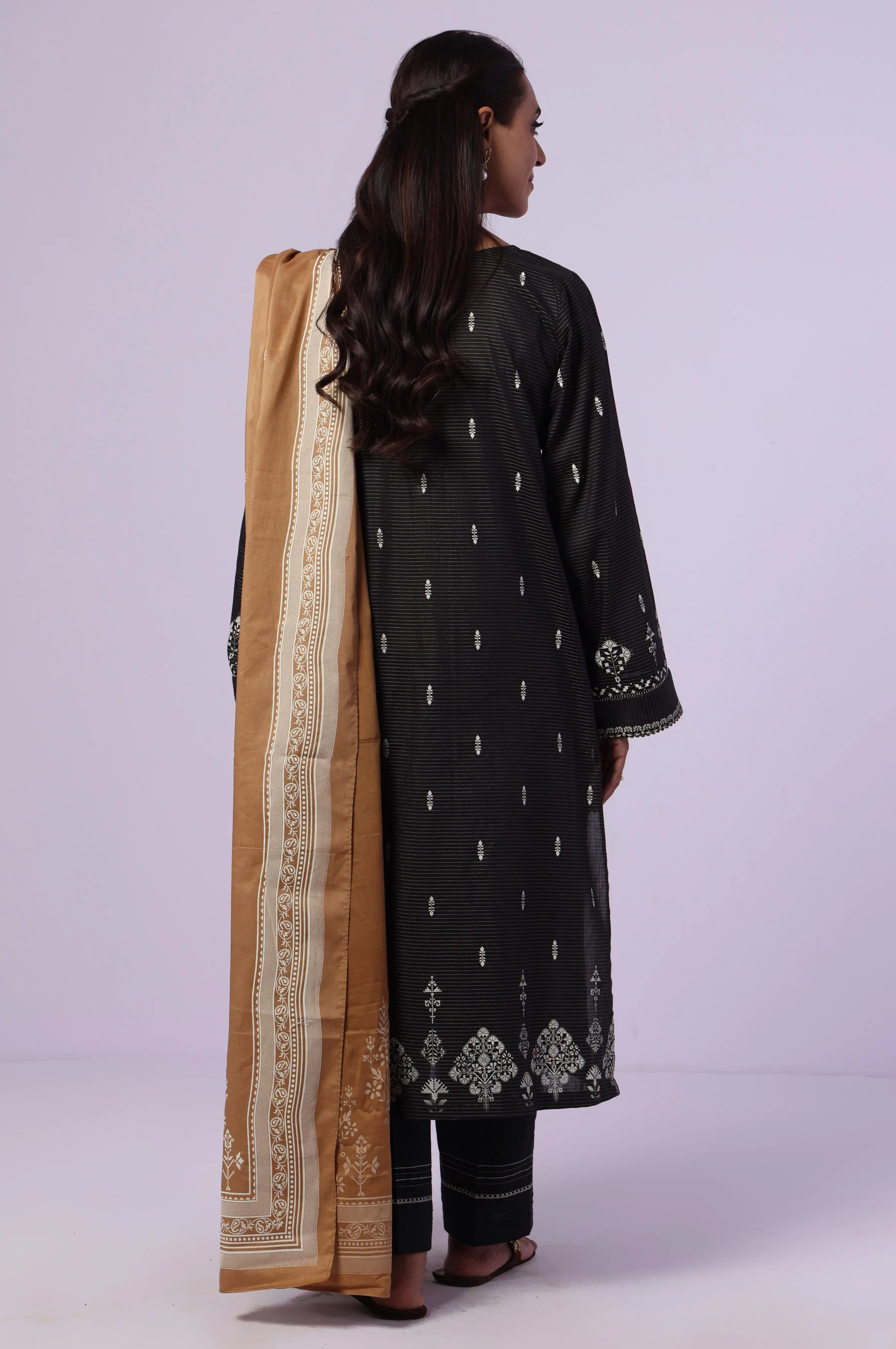 Stitched 3 Piece Paste Printed Dobby Mysuri Suit - Image 2