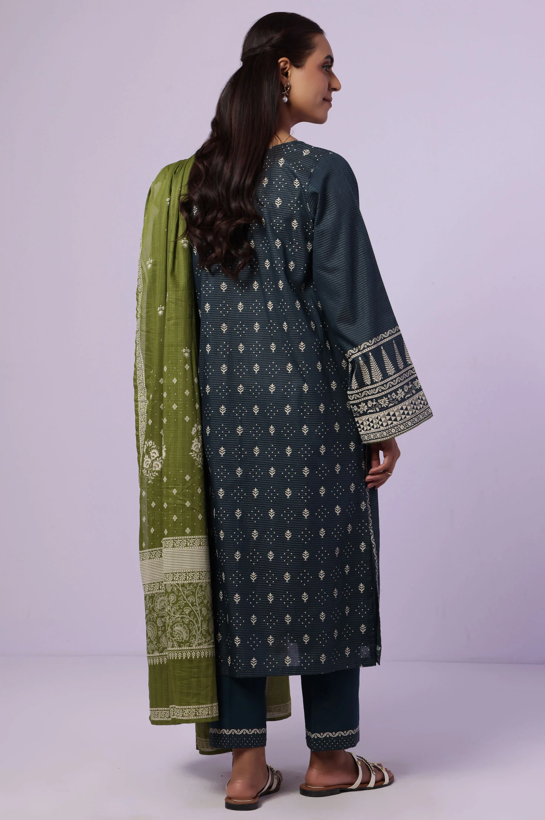 Stitched 3 Piece Paste Printed Dobby Mysuri Suit - Image 5