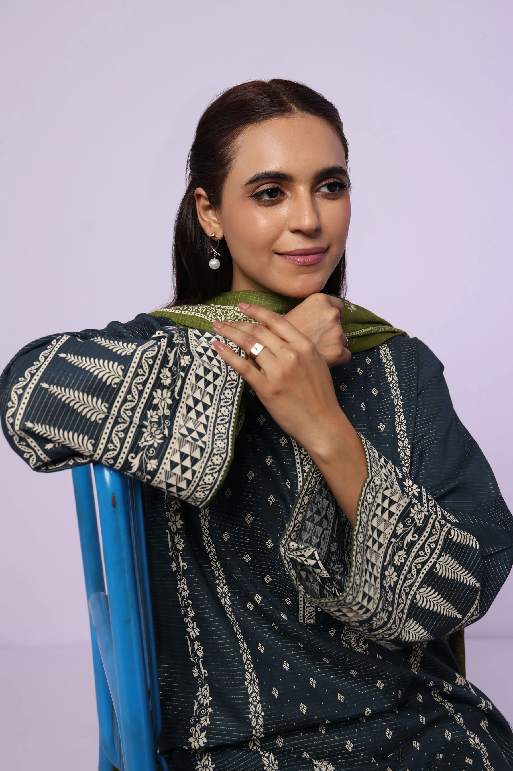 Stitched 3 Piece Paste Printed Dobby Mysuri Suit - Image 6