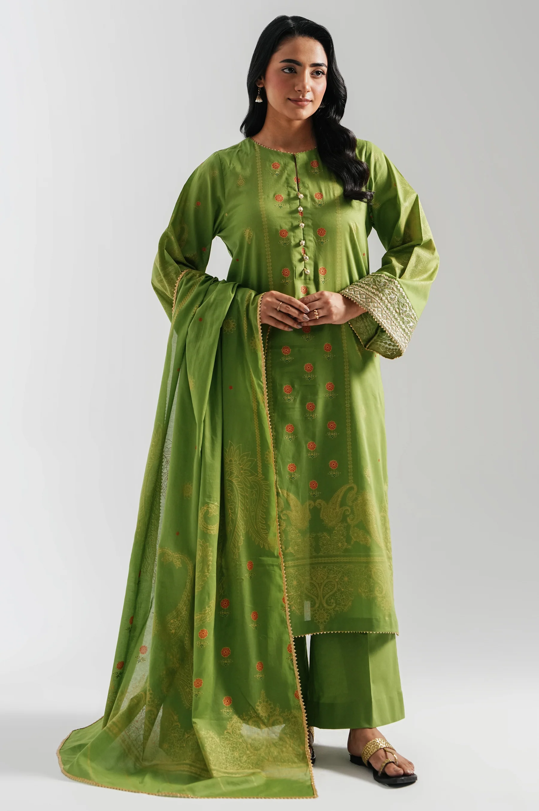 STITCHED EMBROIDERED LAWN SUIT