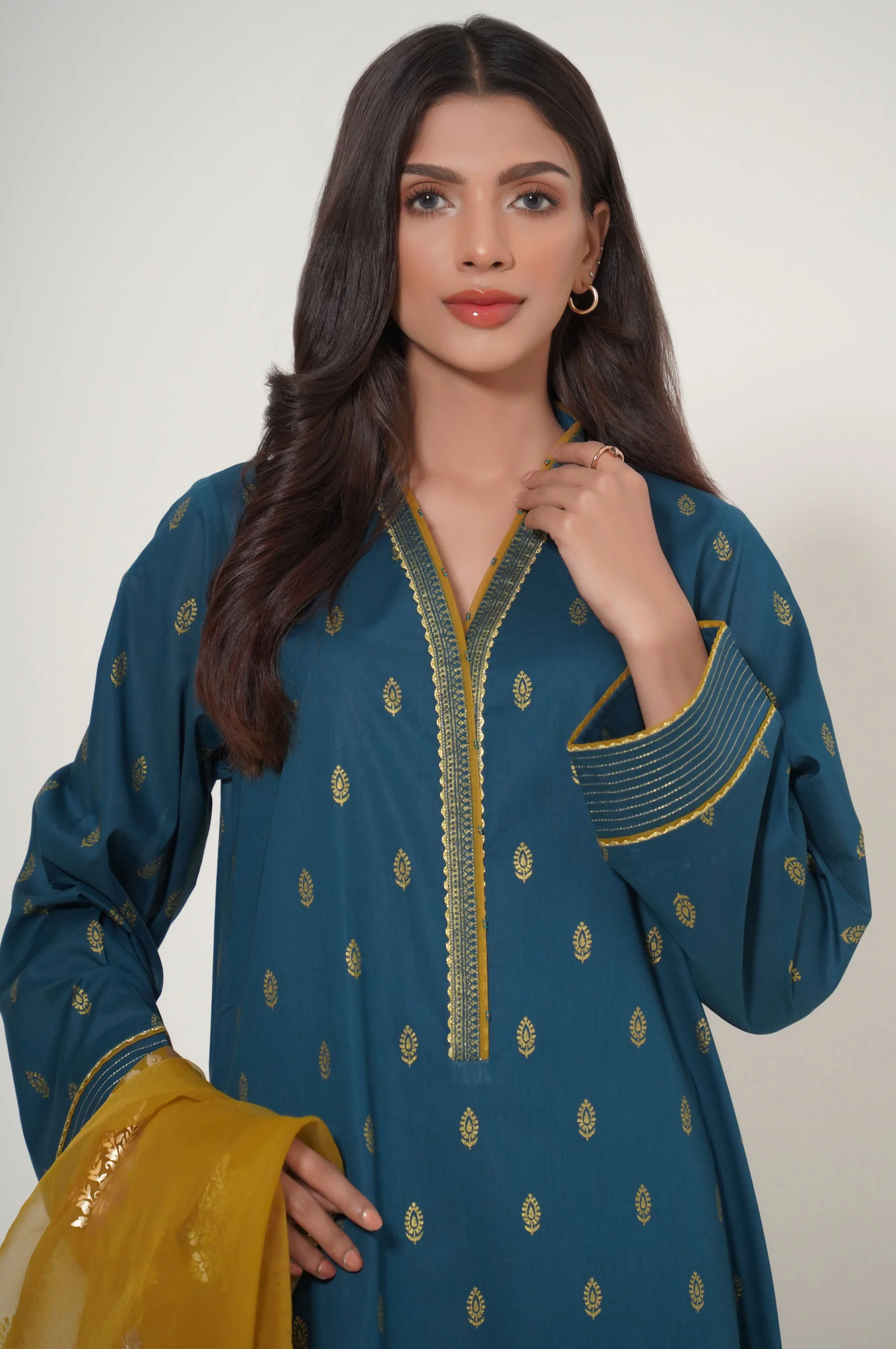 Stitched 3 Piece Paste Printed Lawn - Image 5