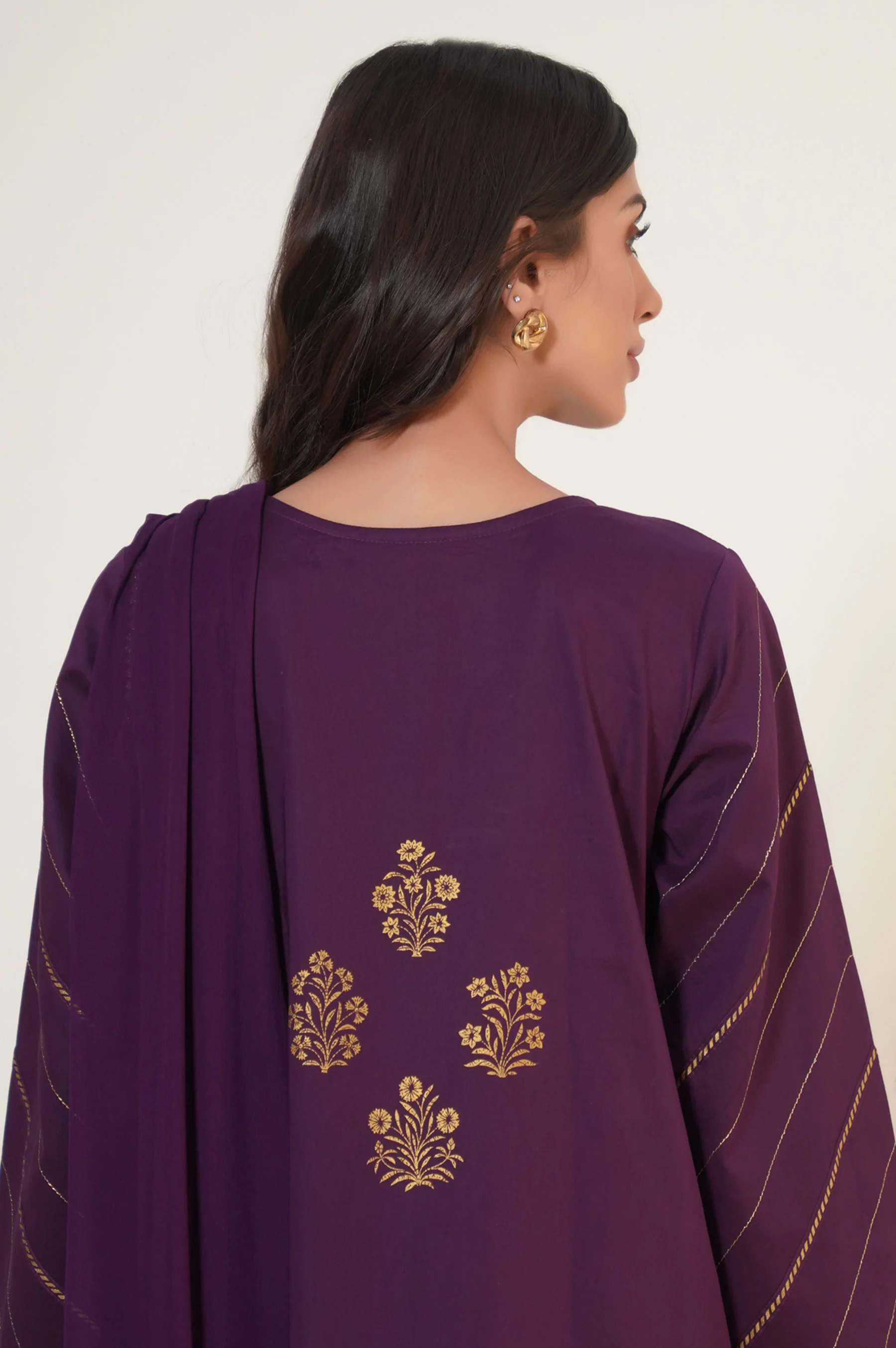 Stitched 3 Piece Paste Printed Lawn Suit - Image 3