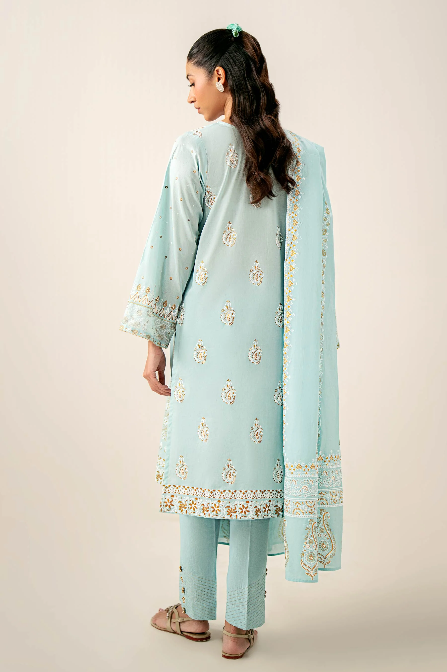 Stitched 3 Piece Paste Printed Lawn Suit - Image 4