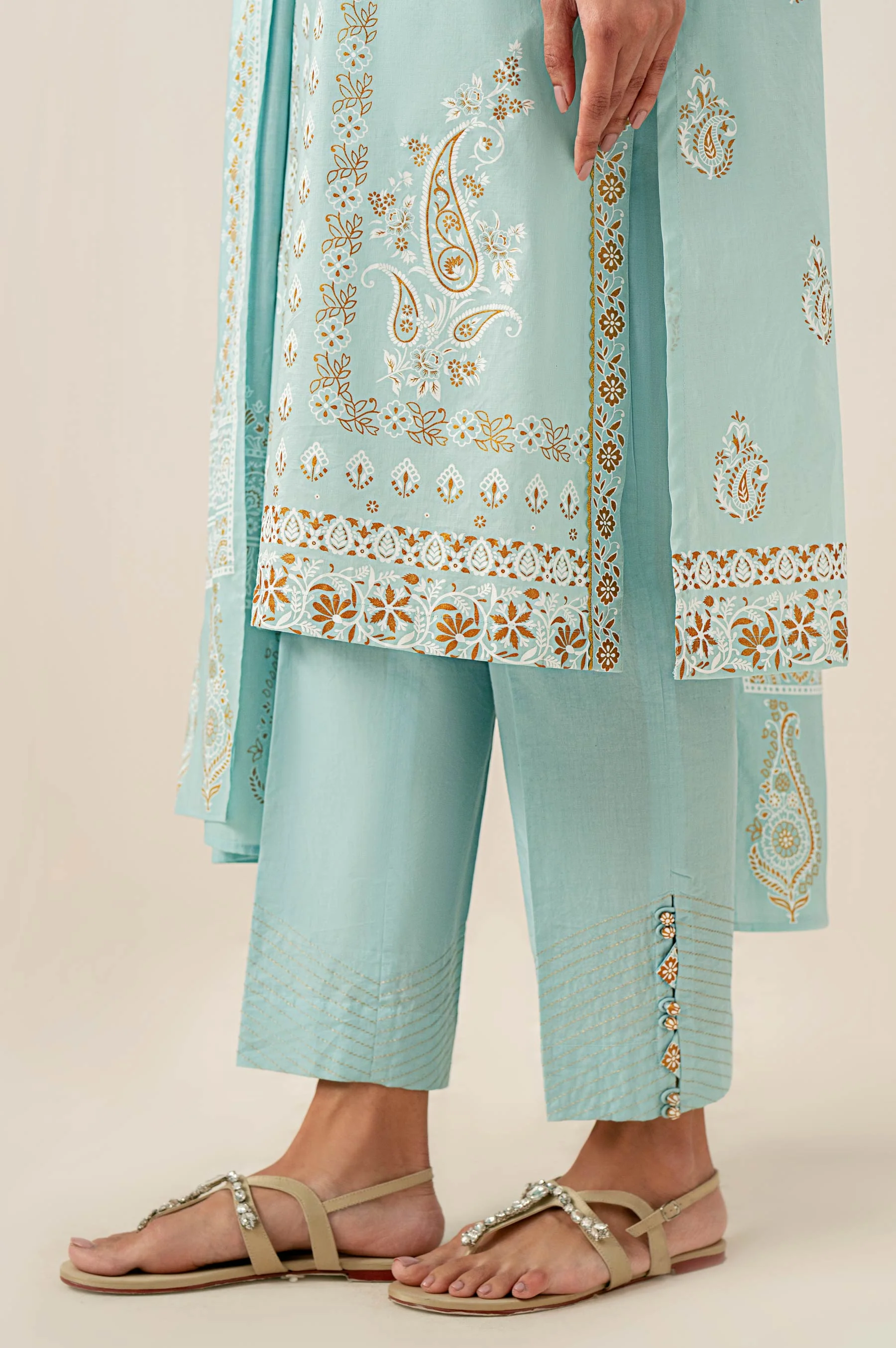 Stitched 3 Piece Paste Printed Lawn Suit - Image 5