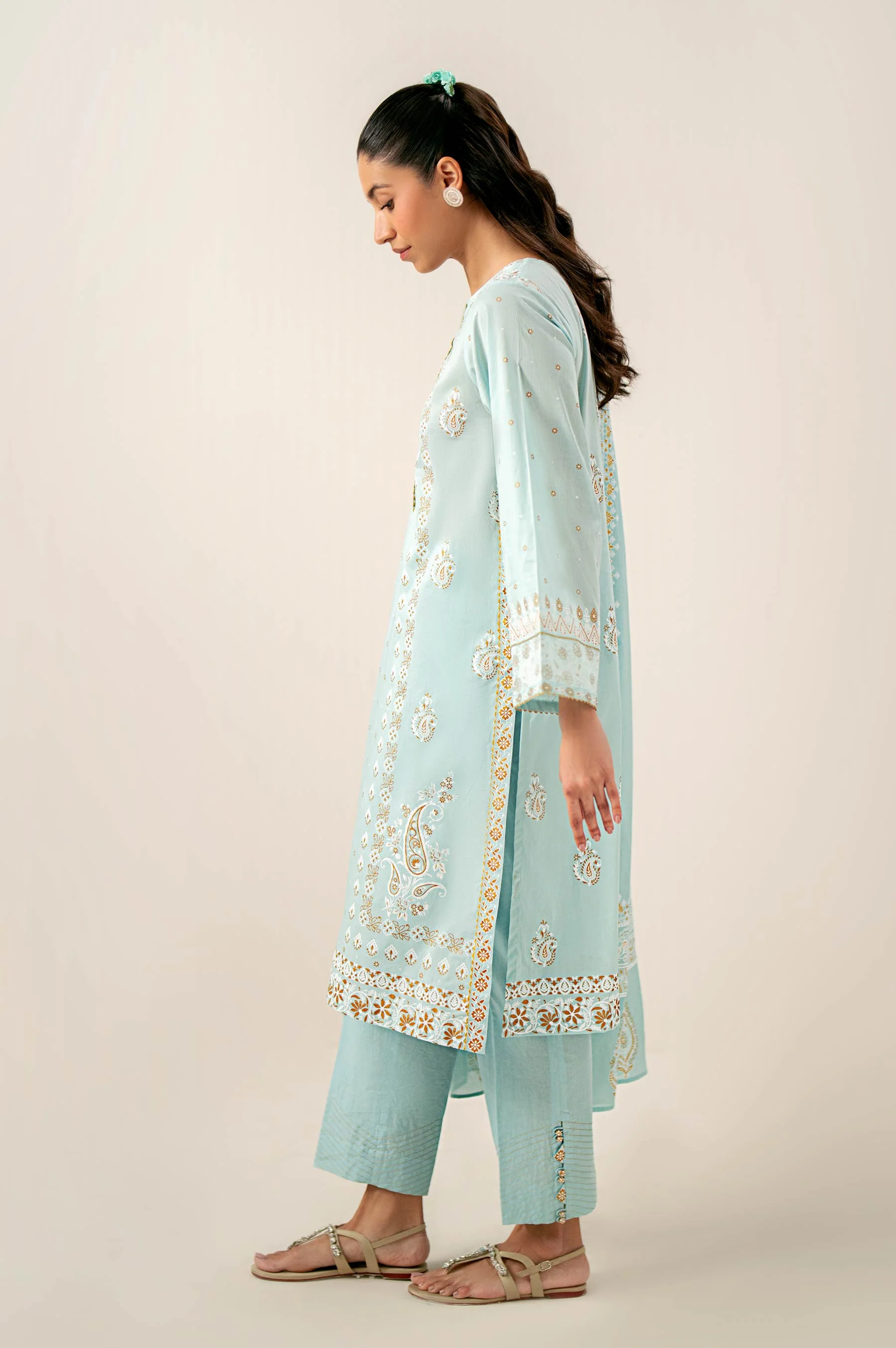 Stitched 3 Piece Paste Printed Lawn Suit - Image 6