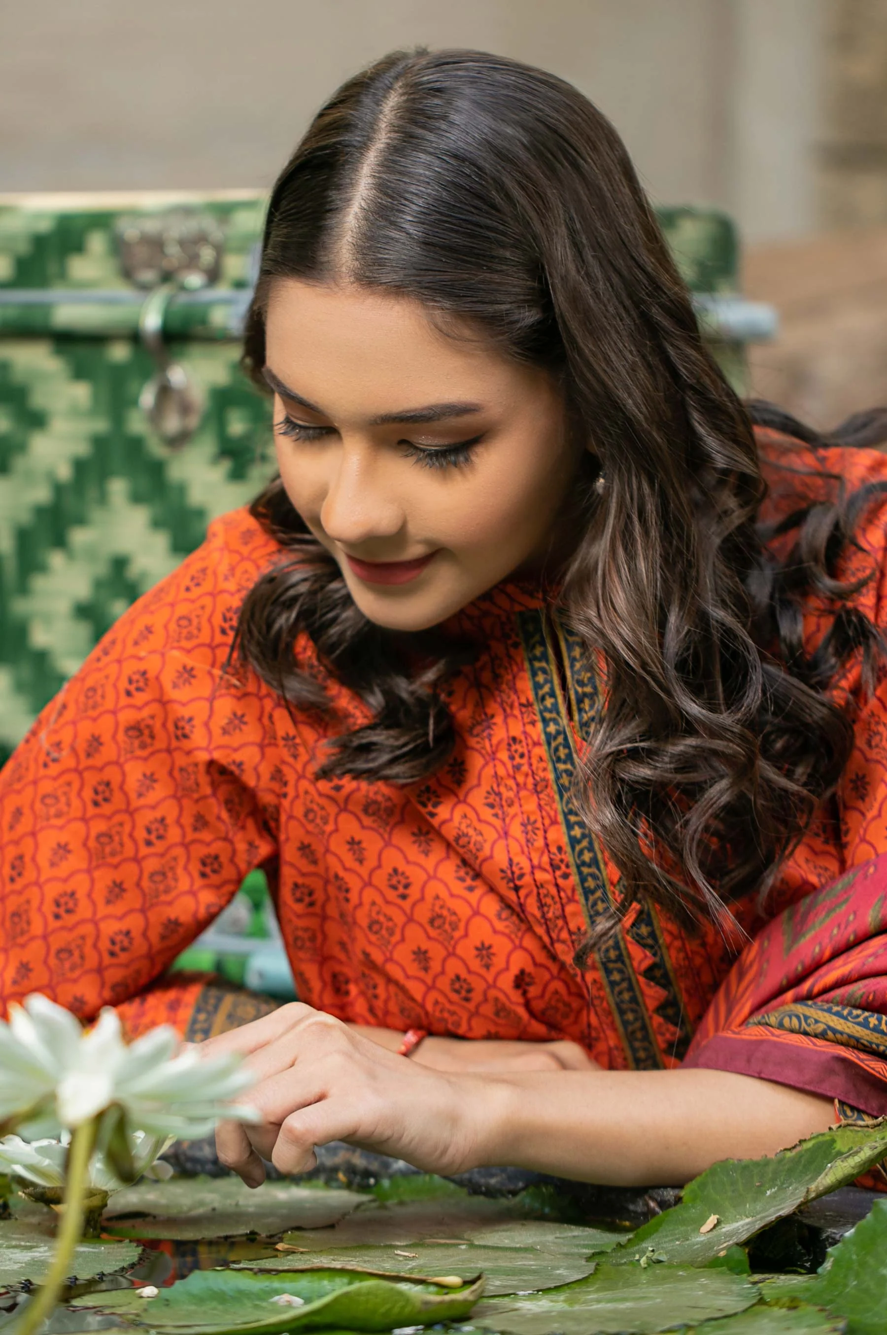 Stitched 3 Piece Printed Cambric Suit - Image 3