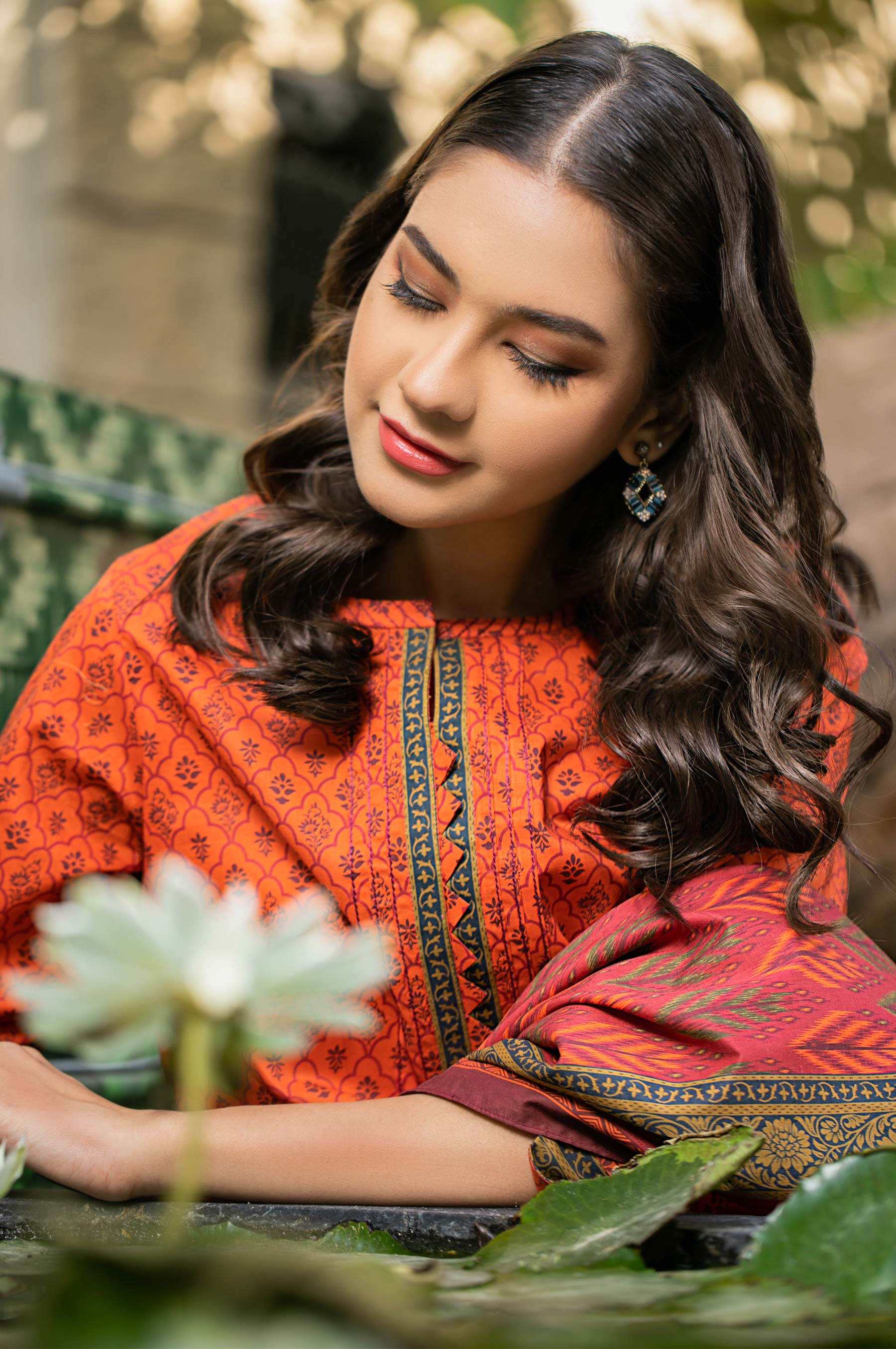 Stitched 3 Piece Printed Cambric Suit - Image 4