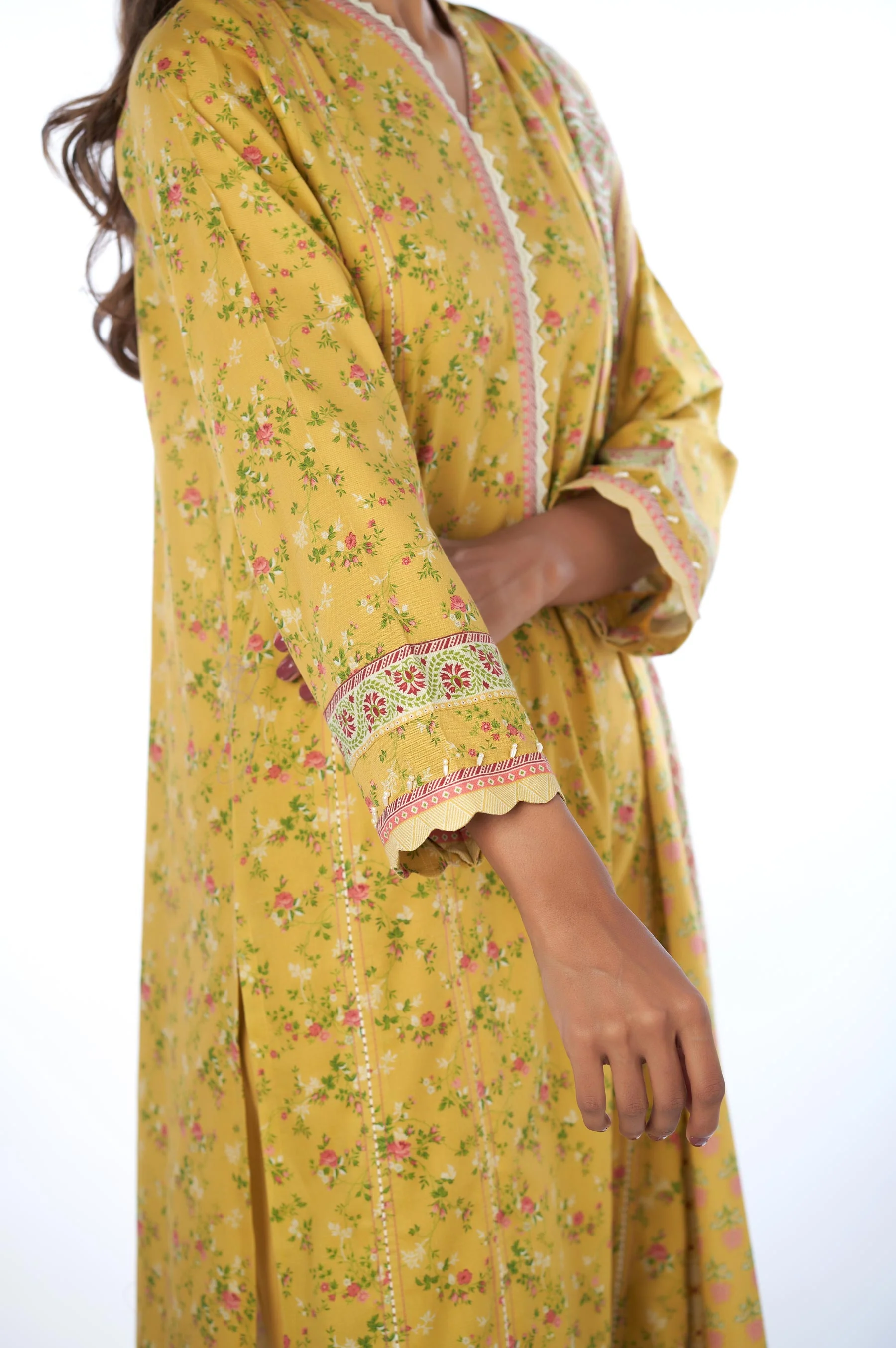 Stitched 3 Piece Printed Cottel Suit - Image 6