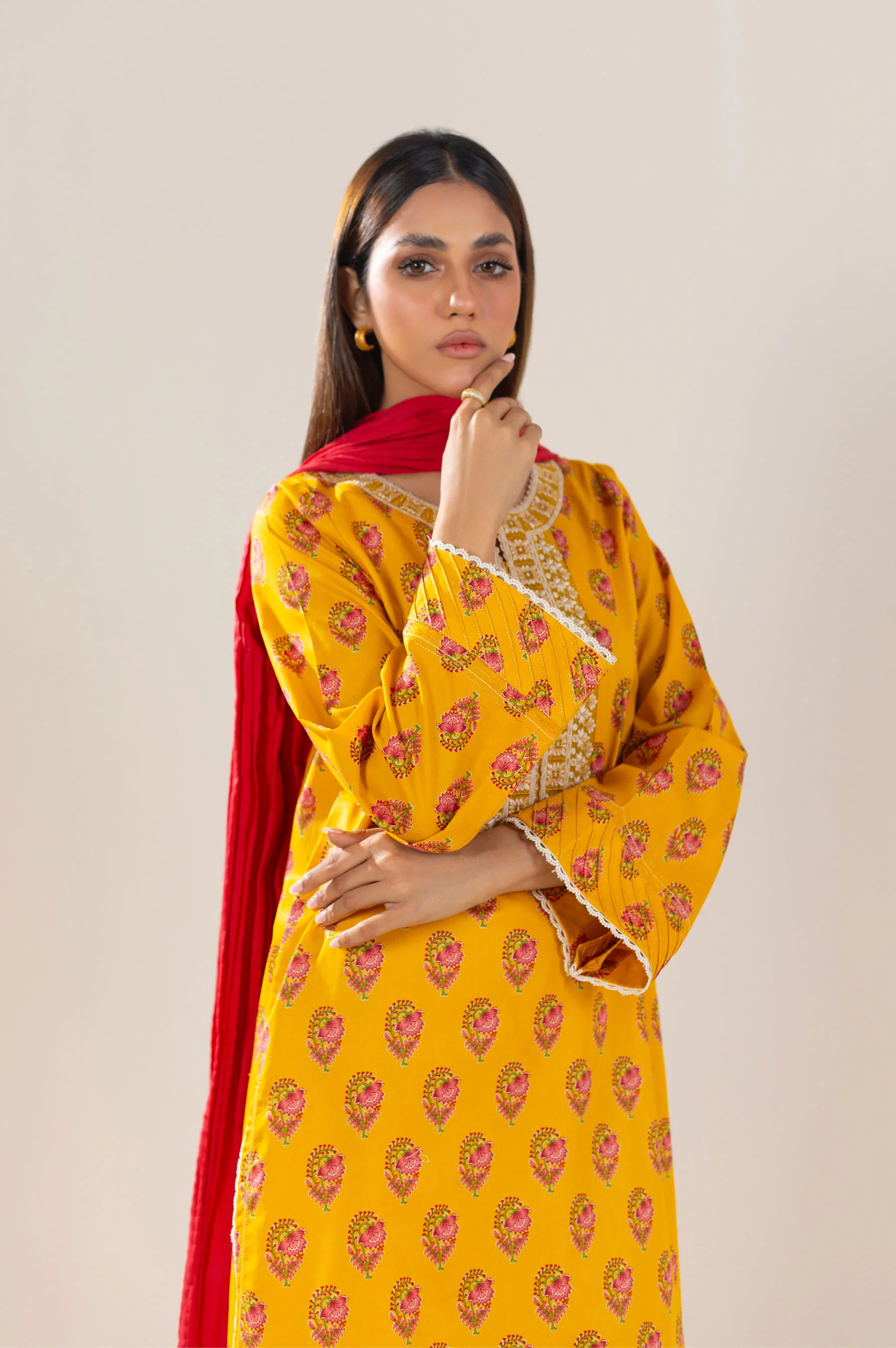 Stitched 3 Piece Printed Lawn Suit - Image 5