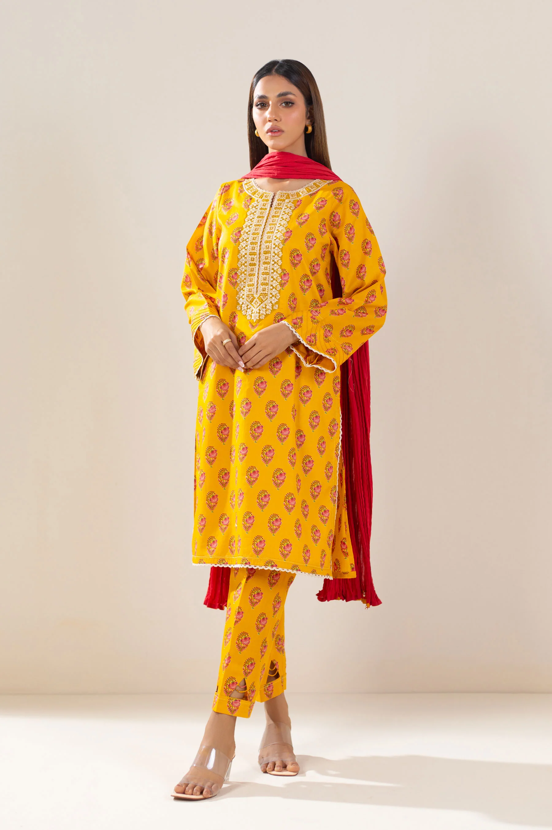 Stitched 3 Piece Printed Lawn Suit - Image 6