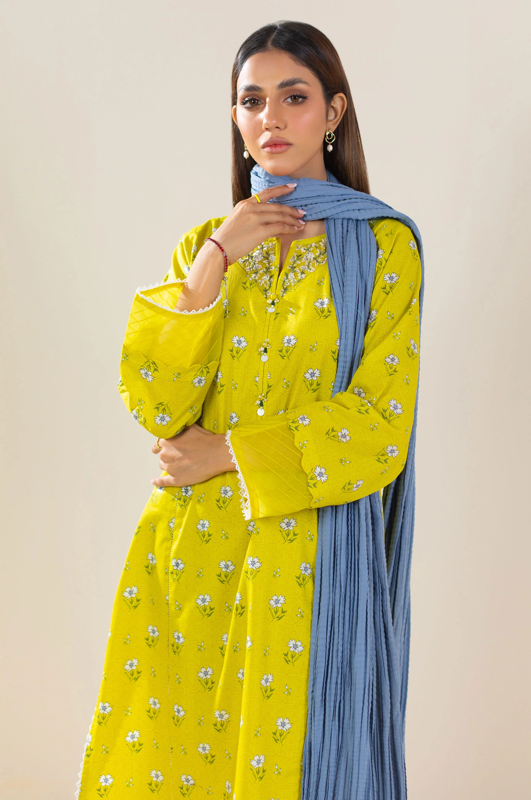 Stitched 3 Piece Printed Lawn Suit - Image 3
