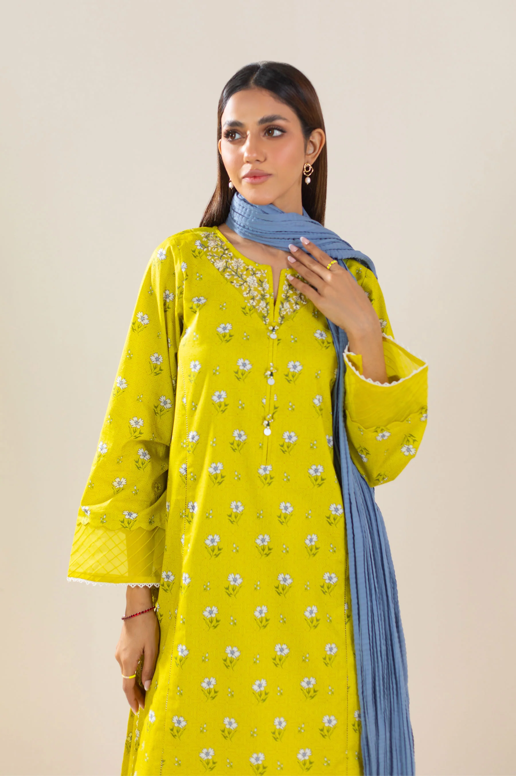 Stitched 3 Piece Printed Lawn Suit - Image 6