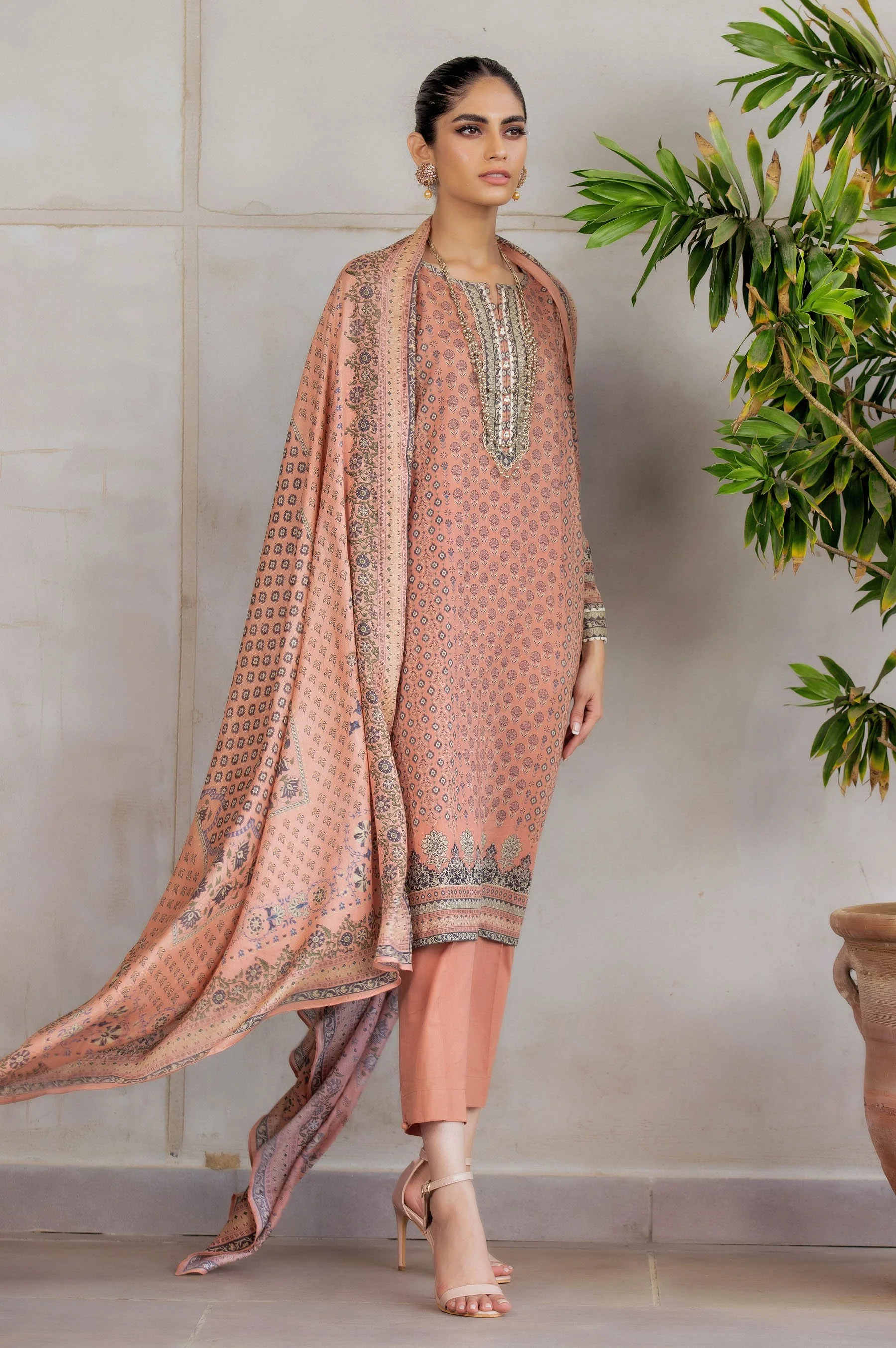 Stitched 3 Piece Printed Lawn Suit - Image 2