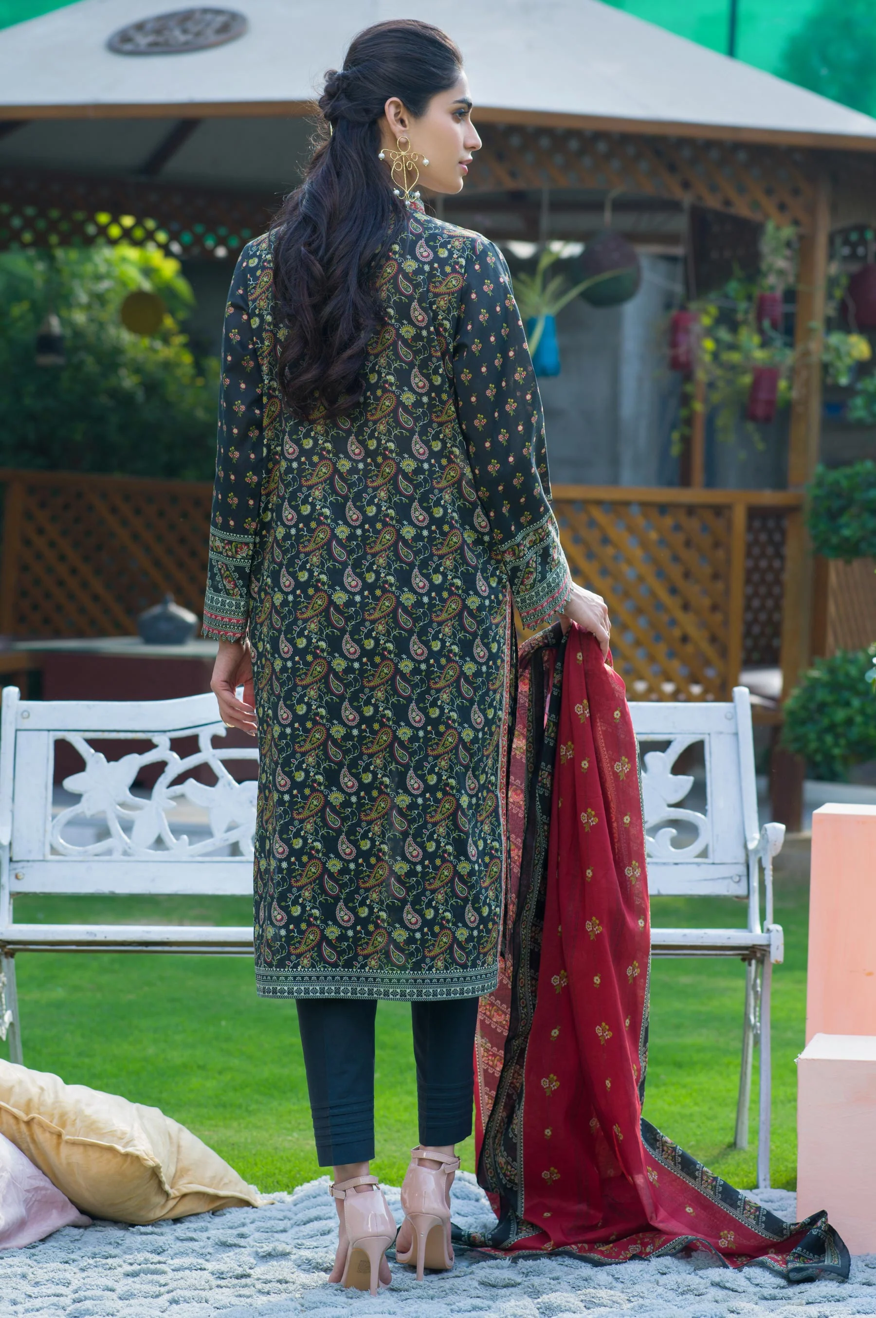 Stitched 3 Piece Printed Lawn Suit - Image 5