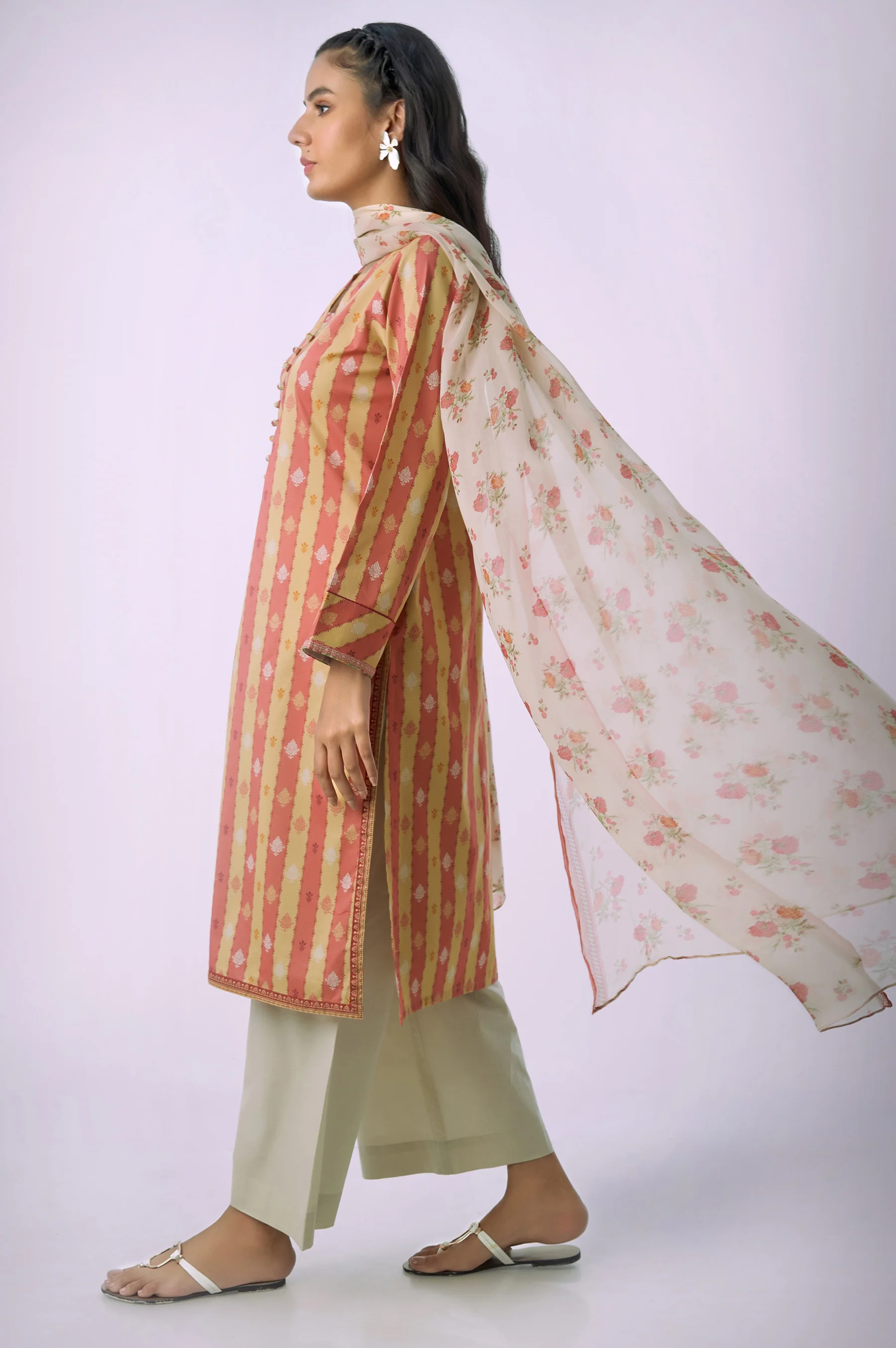 Stitched 3 Piece Printed Lawn - Image 5