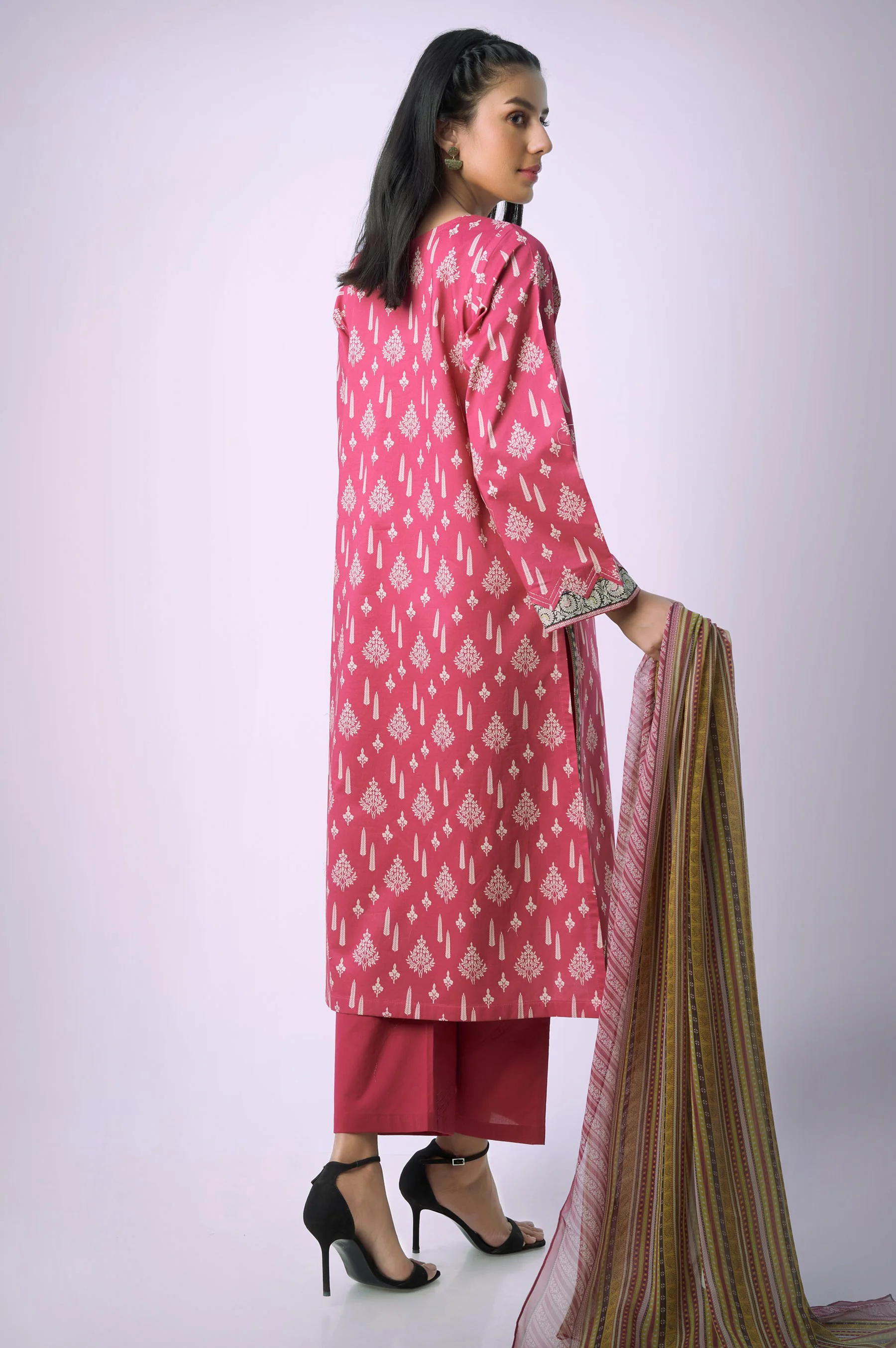 Stitched 3 Piece Printed Lawn Suit - Image 3