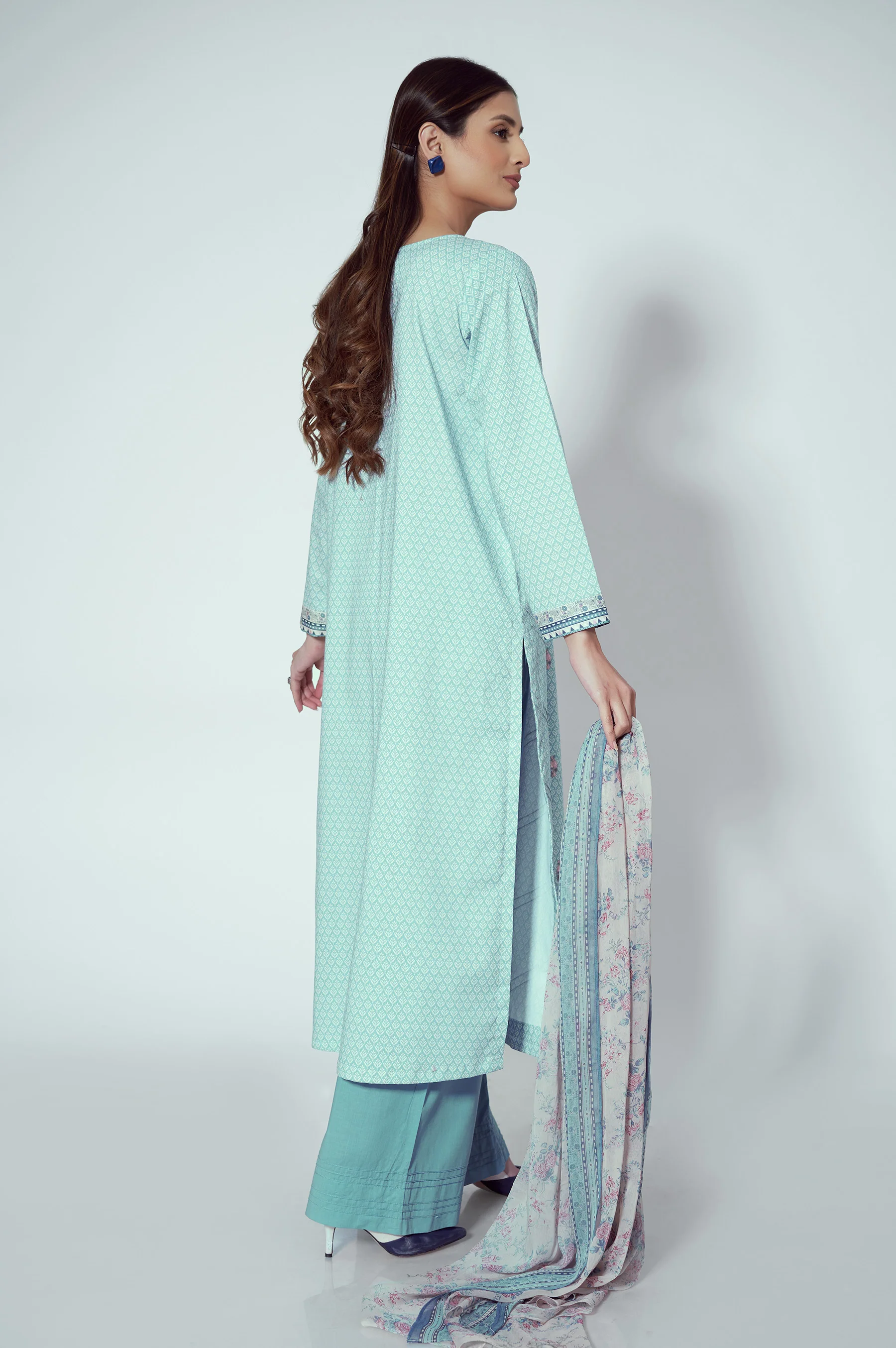 Stitched 3 Piece Printed Lawn Suit - Image 4