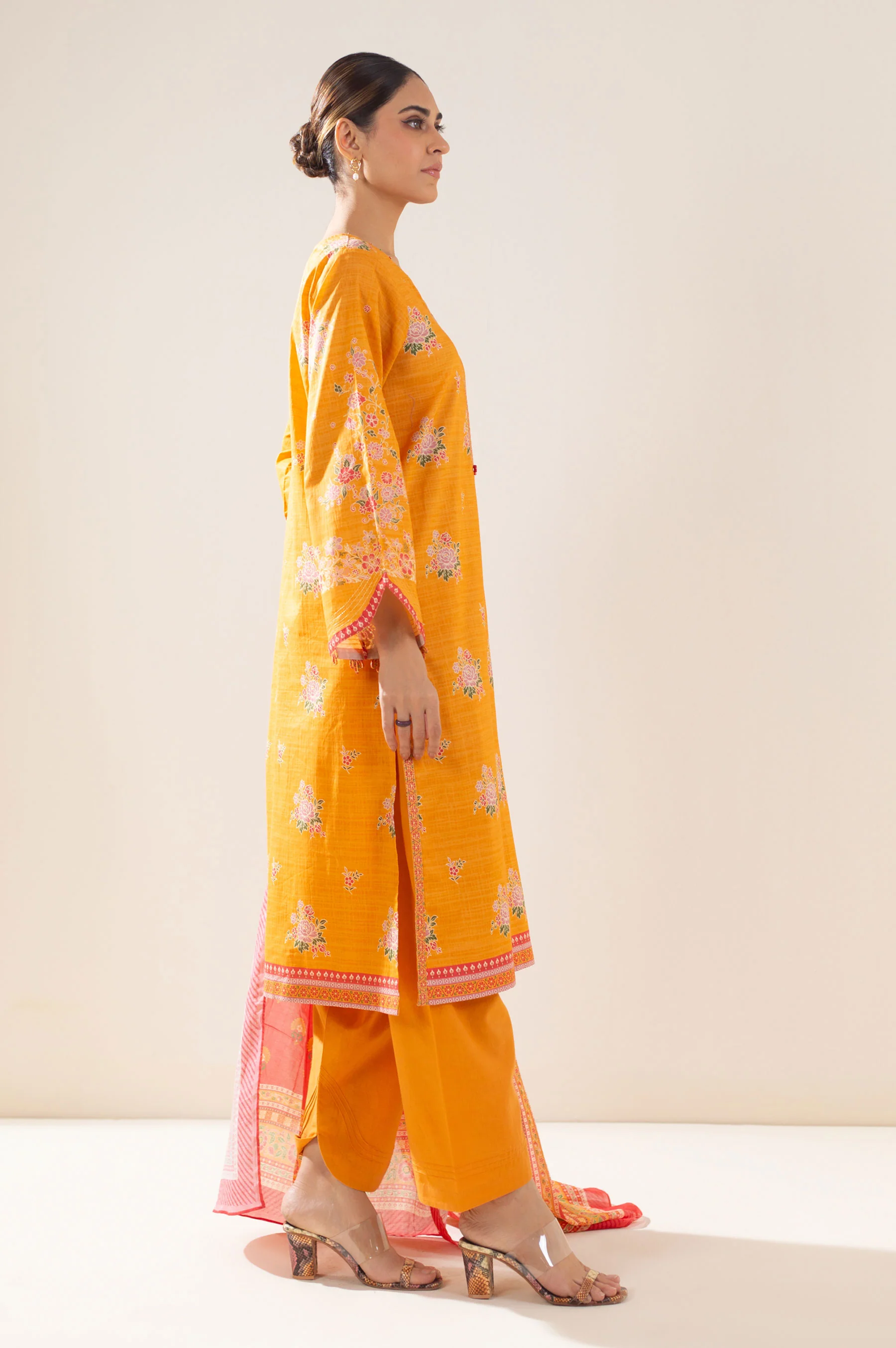 Stitched 3 Piece Printed Lawn Suit - Image 4