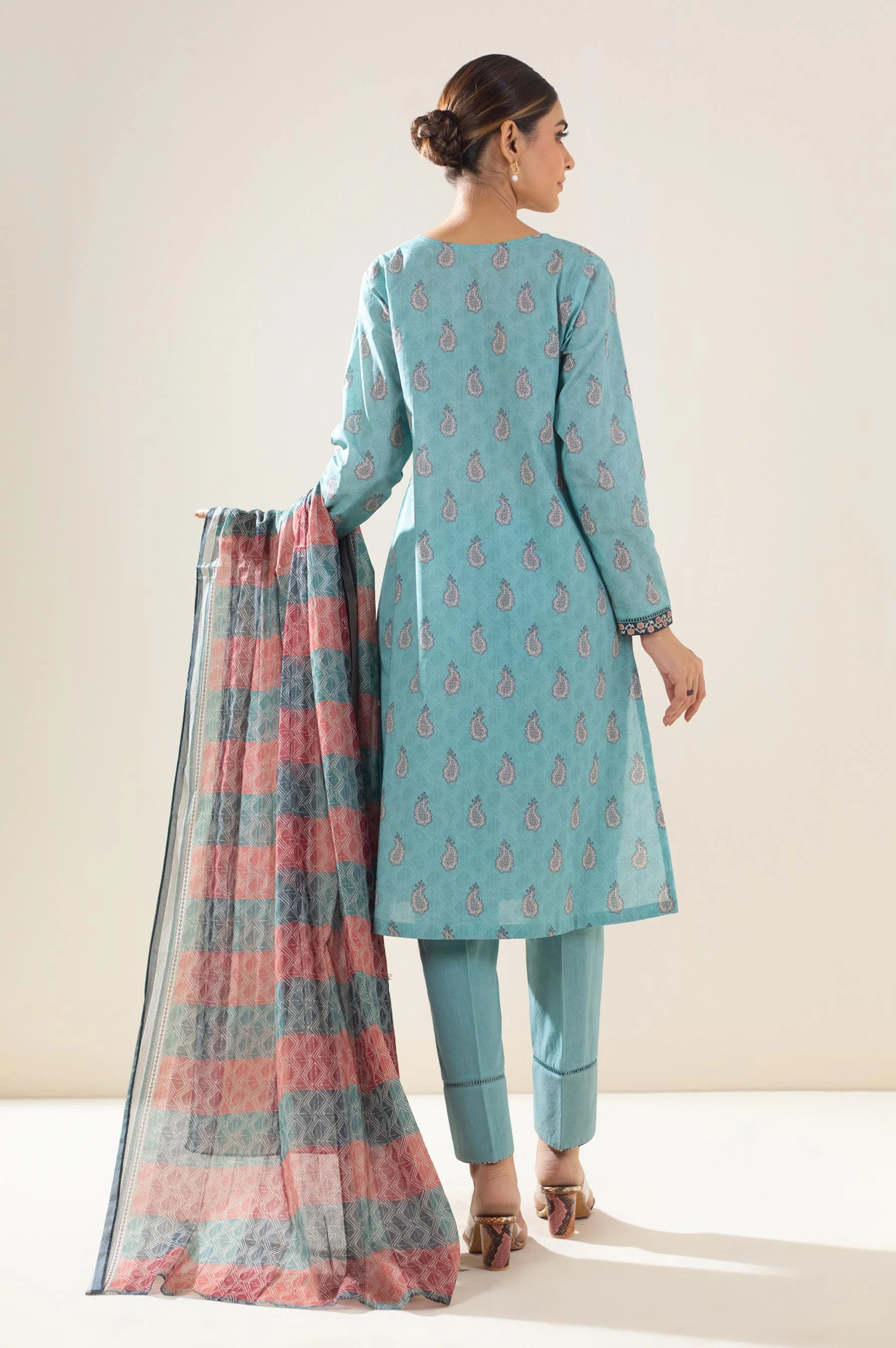 Stitched 3 Piece Printed Lawn Suit - Image 3