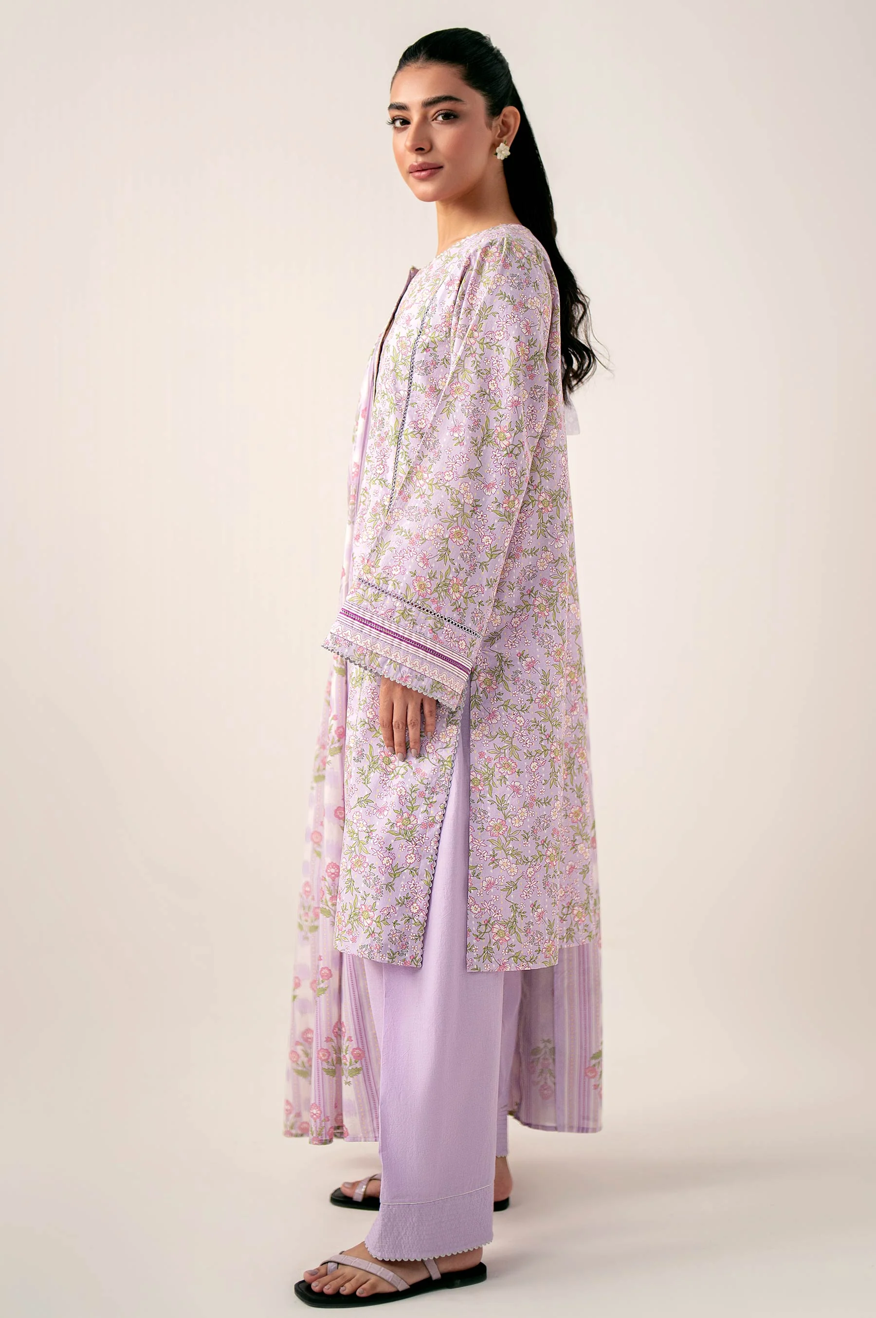 Stitched 3 Piece Printed Lawn Suit - Image 3