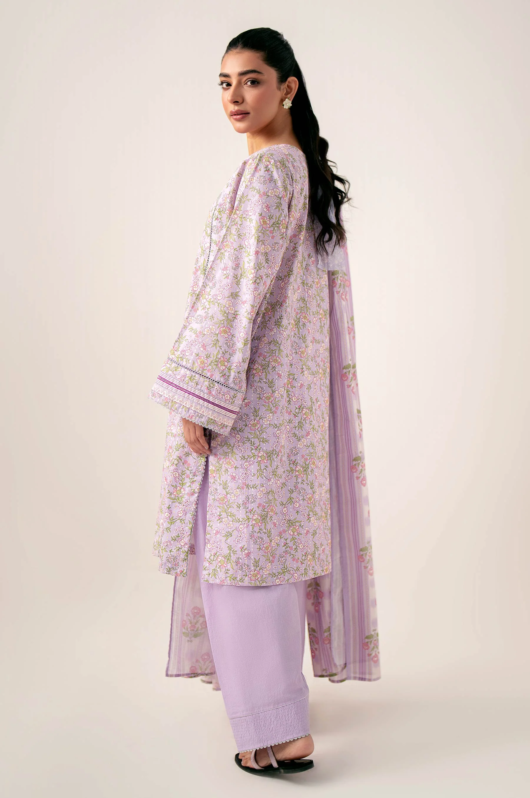 Stitched 3 Piece Printed Lawn Suit - Image 5