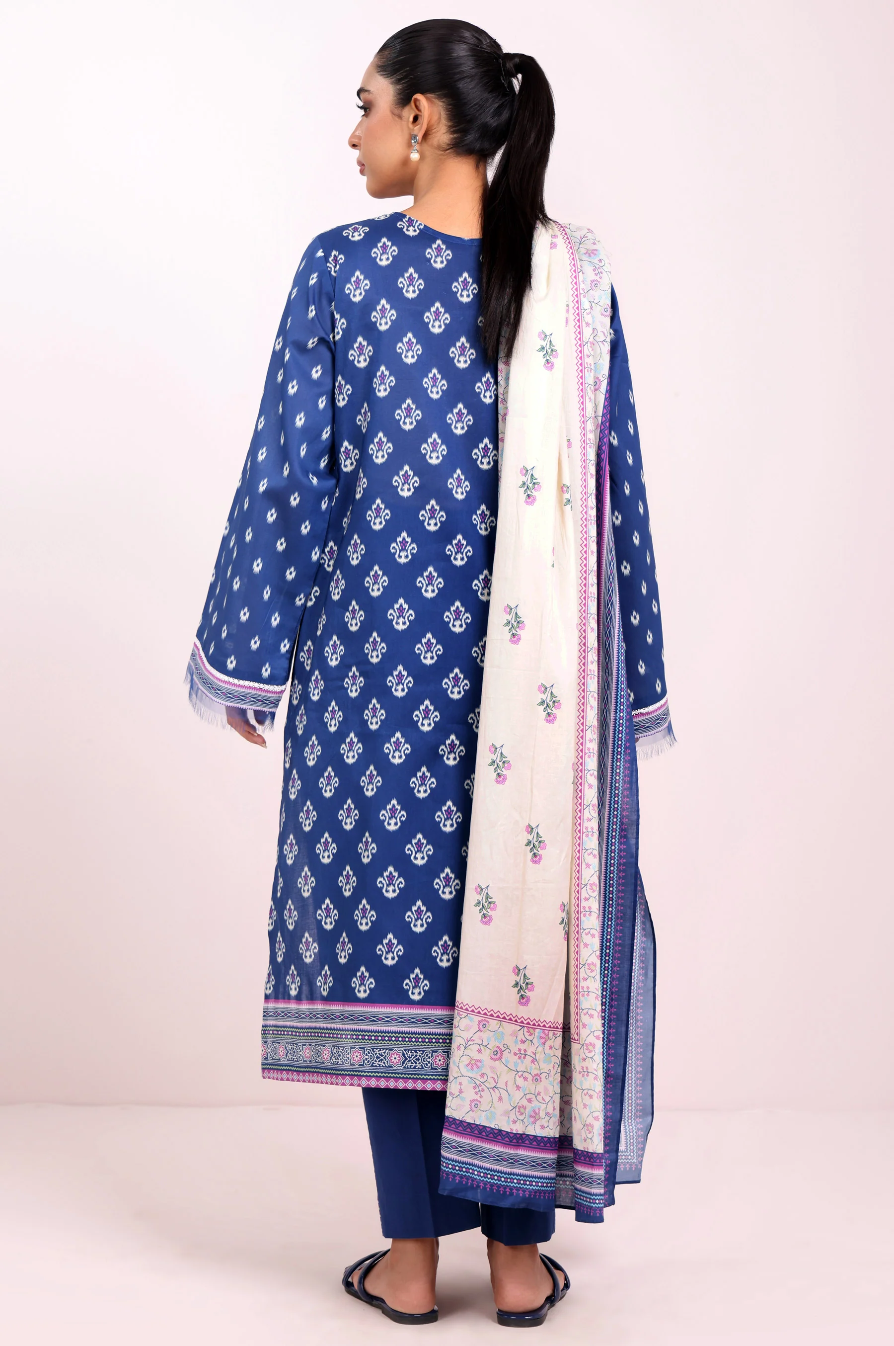 Stitched 3 Piece Printed Lawn Suit - Image 4