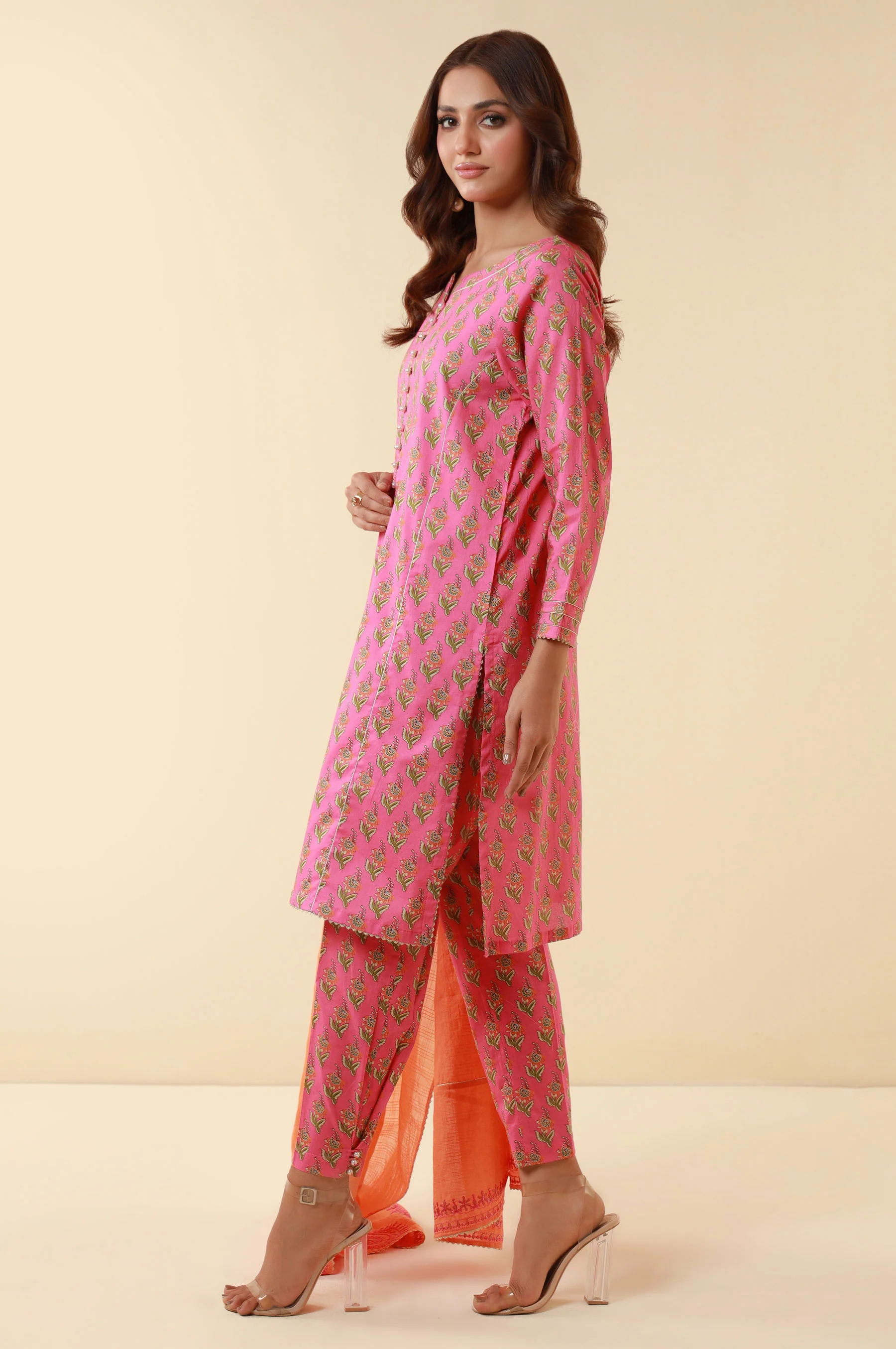 Stitched 3 Piece Printed Lawn Suit - Image 5