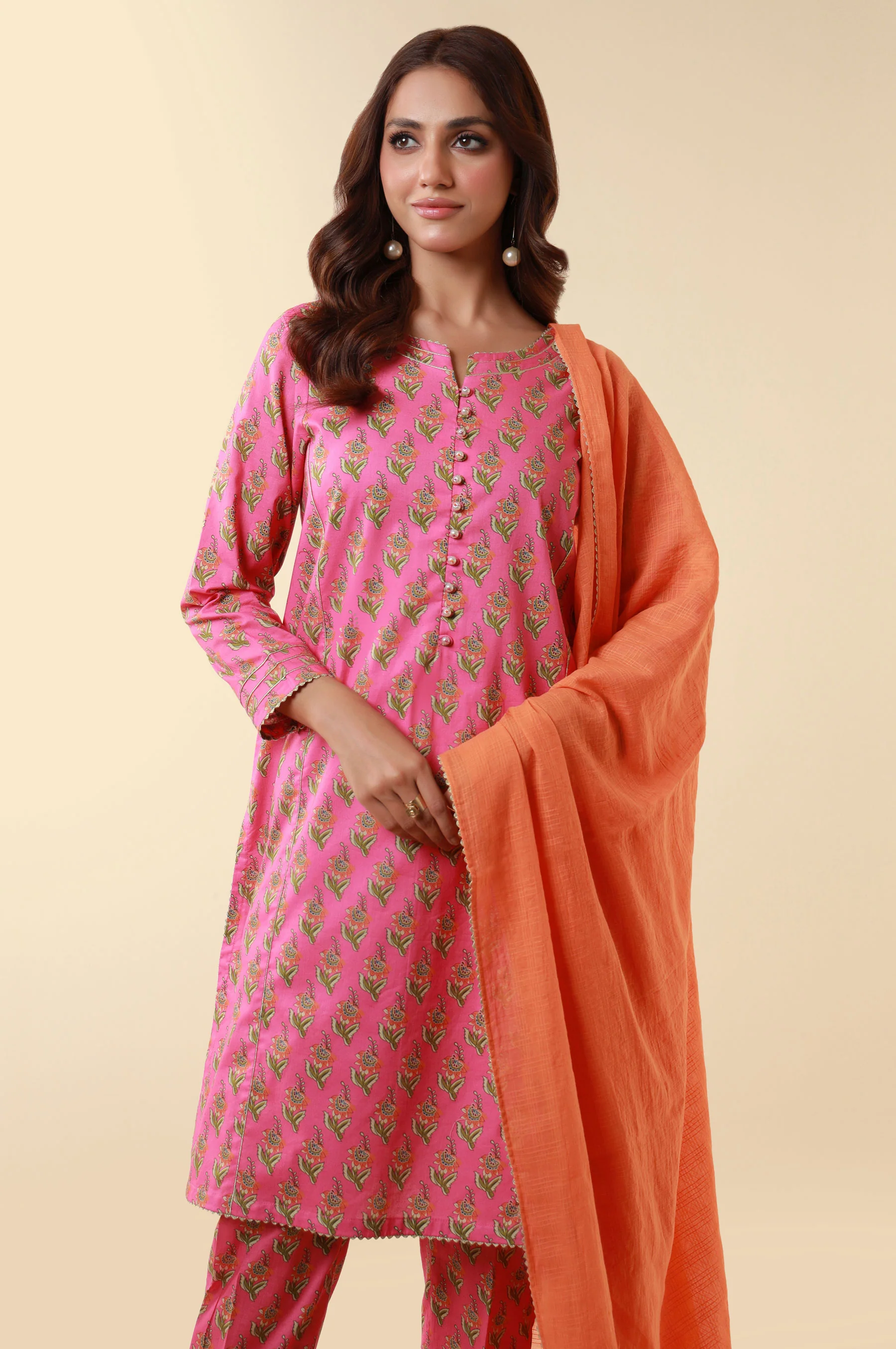 Stitched 3 Piece Printed Lawn Suit - Image 6