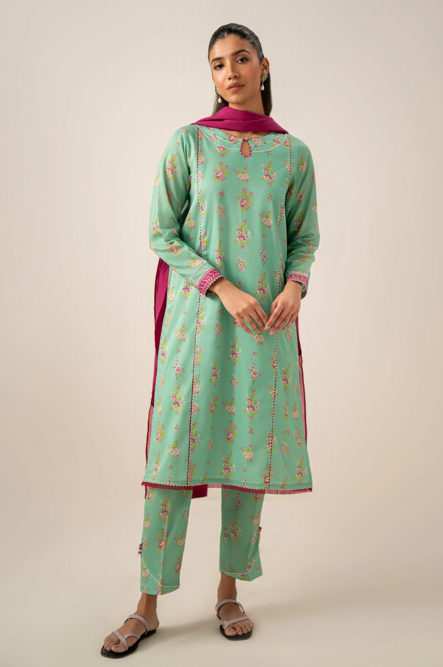 Stitched 3 Piece Printed Lawn Suit - Image 3